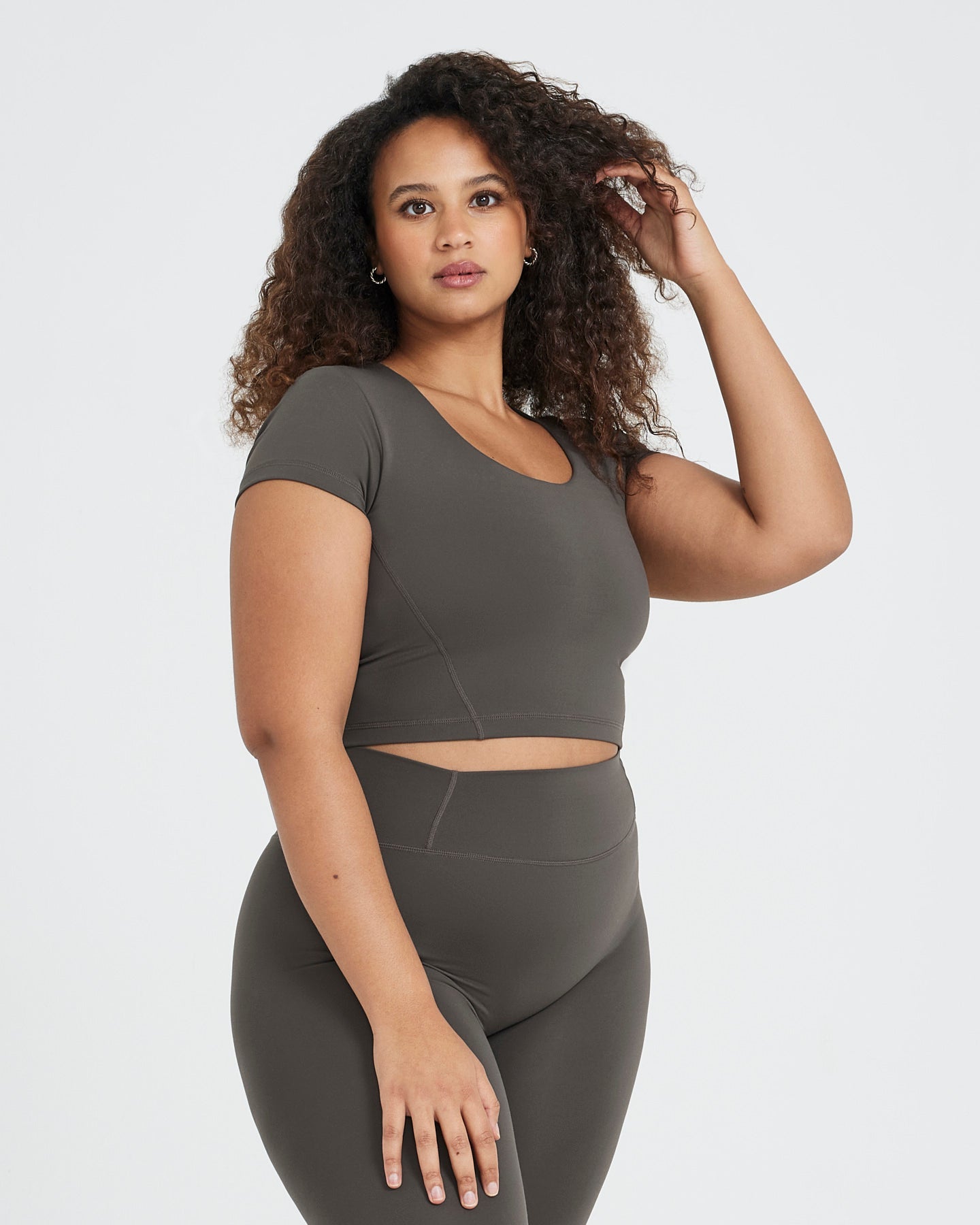 Timeless Crop Short Sleeve T-Shirt for Women | Soft Cotton Casual Top in Deep Taupe | Perfect for Summer Outfits, Beach Wear & Everyday Comfort