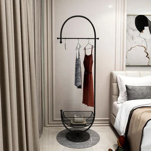 Adjustable Floor Standing Clothing Rack Valet with Corner Design - Perfect for Bedroom, Closet & Laundry Room Organization