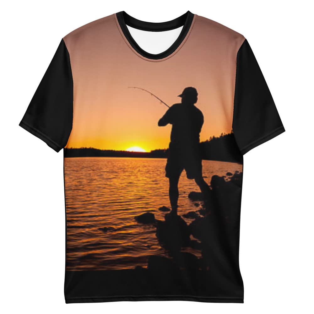 Men's 3D Digital Printed Graphic T-Shirt - Stylish Casual Tee for Fishing, Outdoor Activities & Everyday Wear