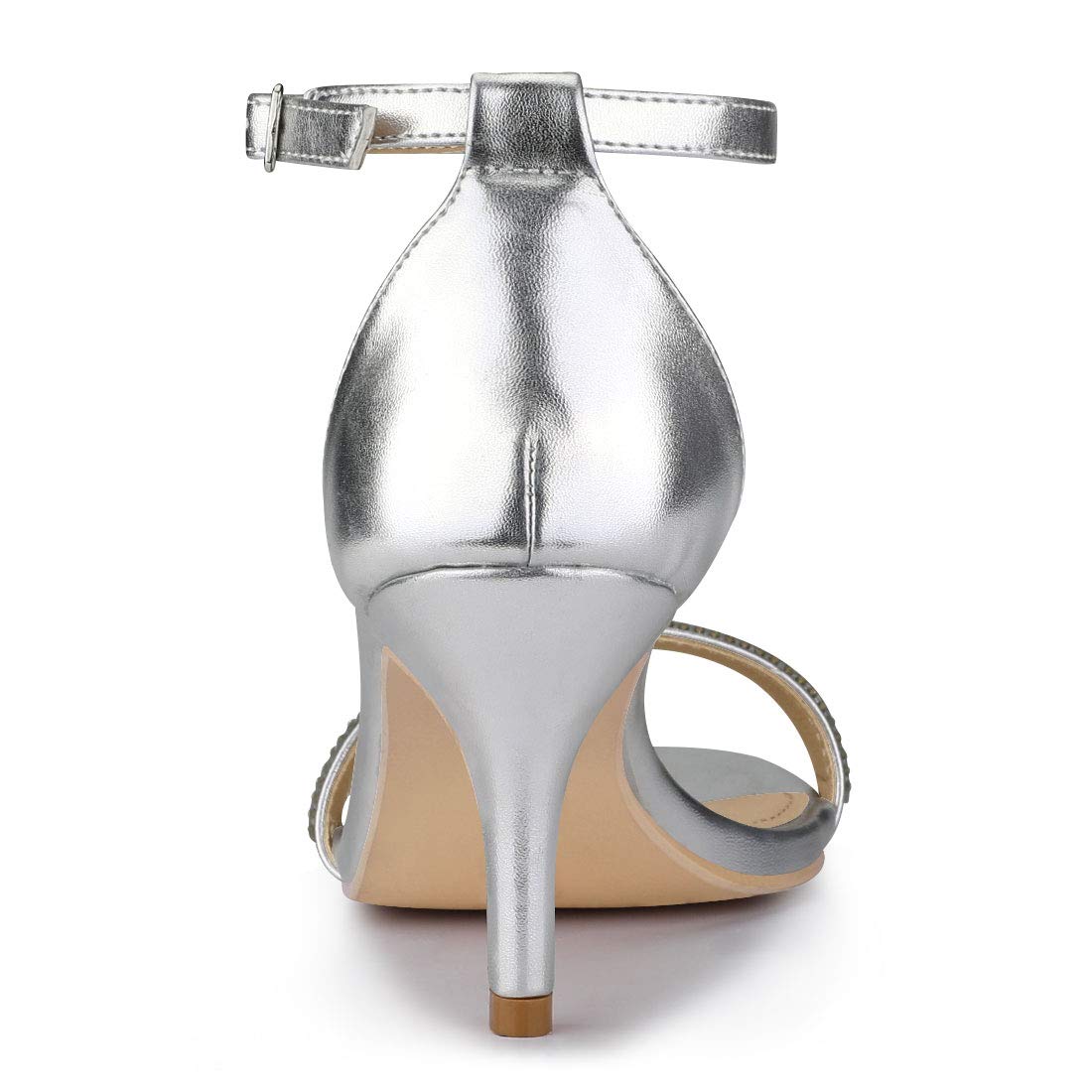 Allegra K Women's Rhinestone Ankle Strap Stiletto Heel Sandals - Elegant Dressy High Heels for Parties, Weddings & Evening Events