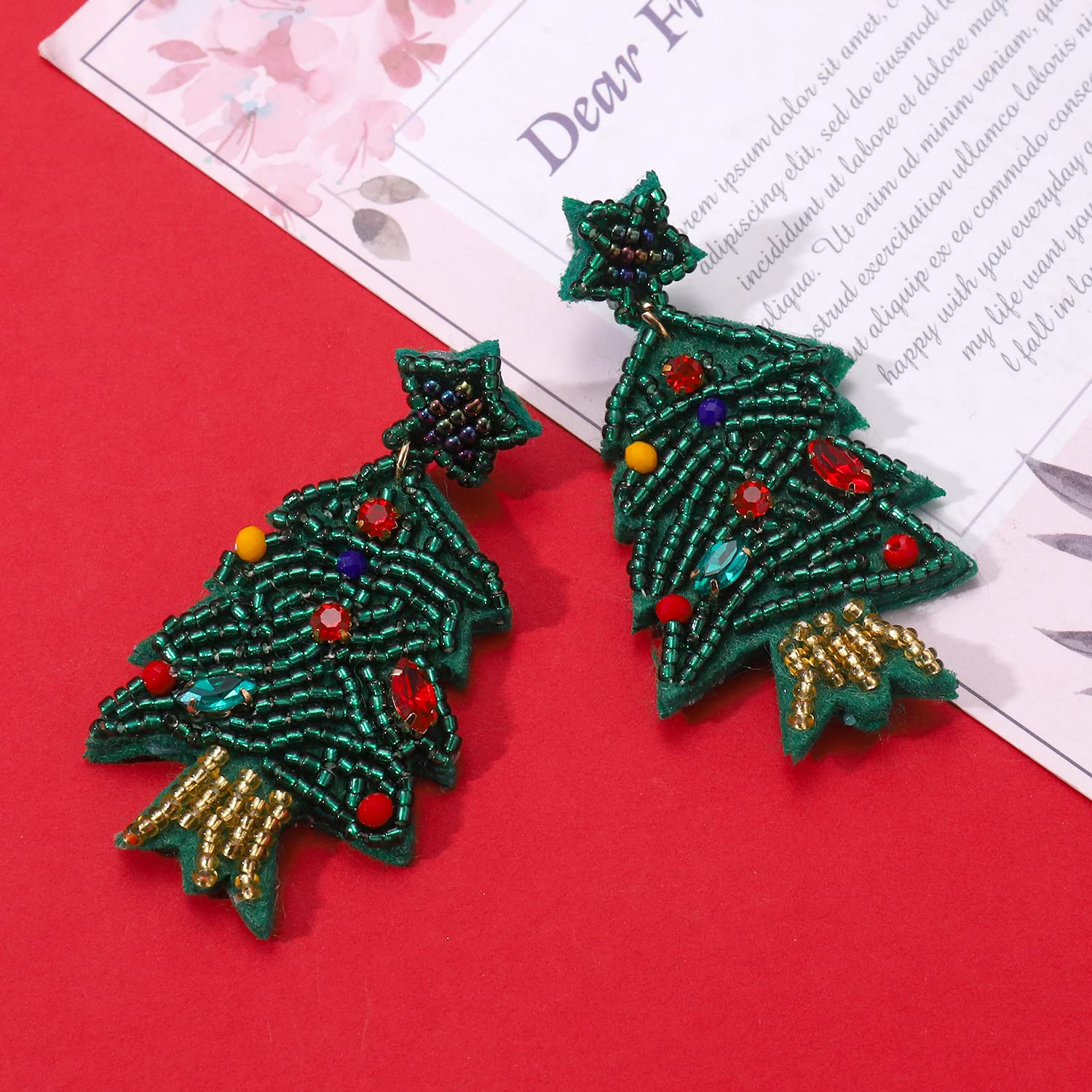Hypoallergenic Snowflake Dangle Earrings for Women - Winter Flower Drop Pierced Stud Jewelry - Perfect Christmas Gift for Her - Ideal for Holiday Parties & Festive Occasions