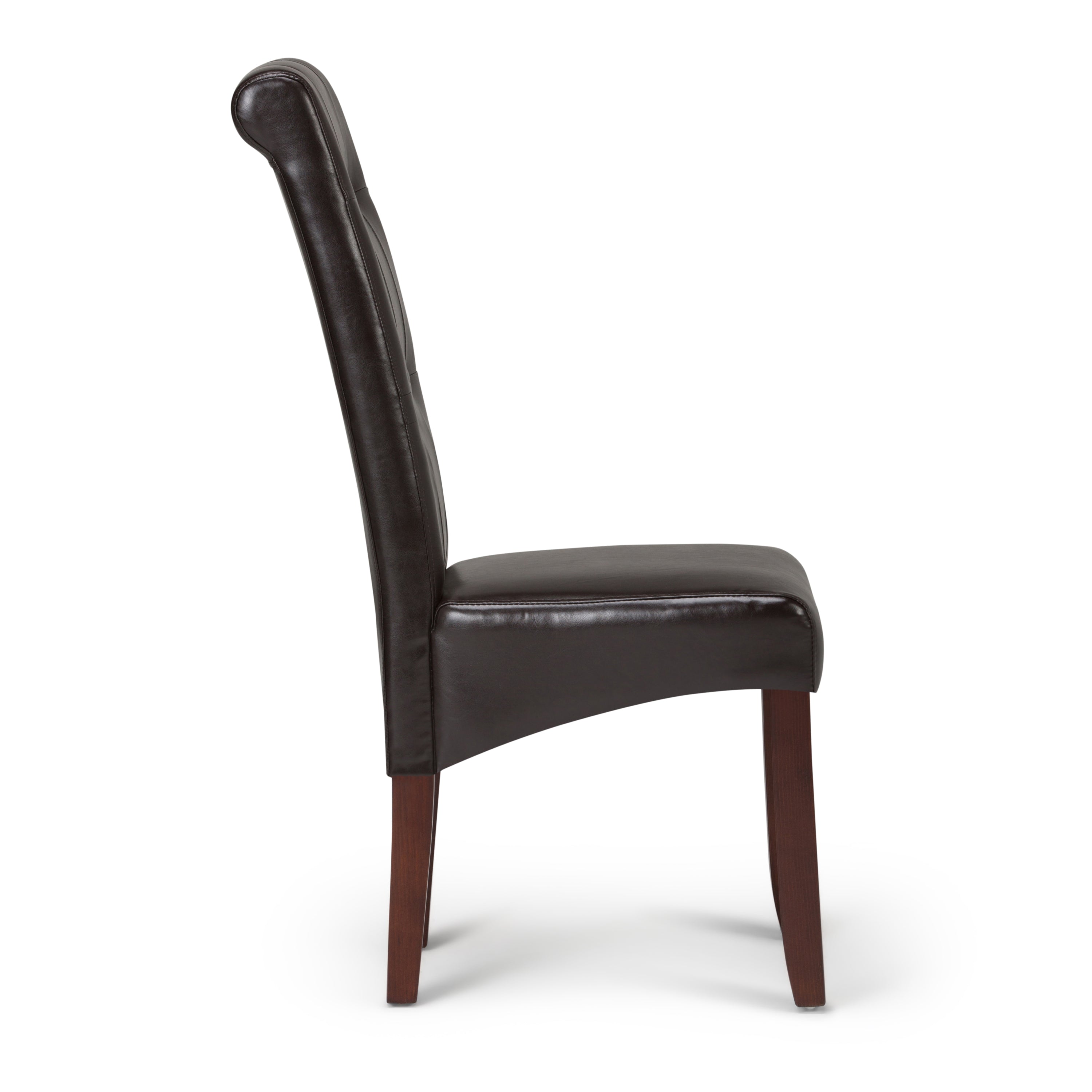 Cosmopolitan Deluxe Tufted Parson Dining Chairs (Set of 2) in Tanners Brown - Perfect for Modern Dining Rooms, Kitchen Nooks & Home Office Seating