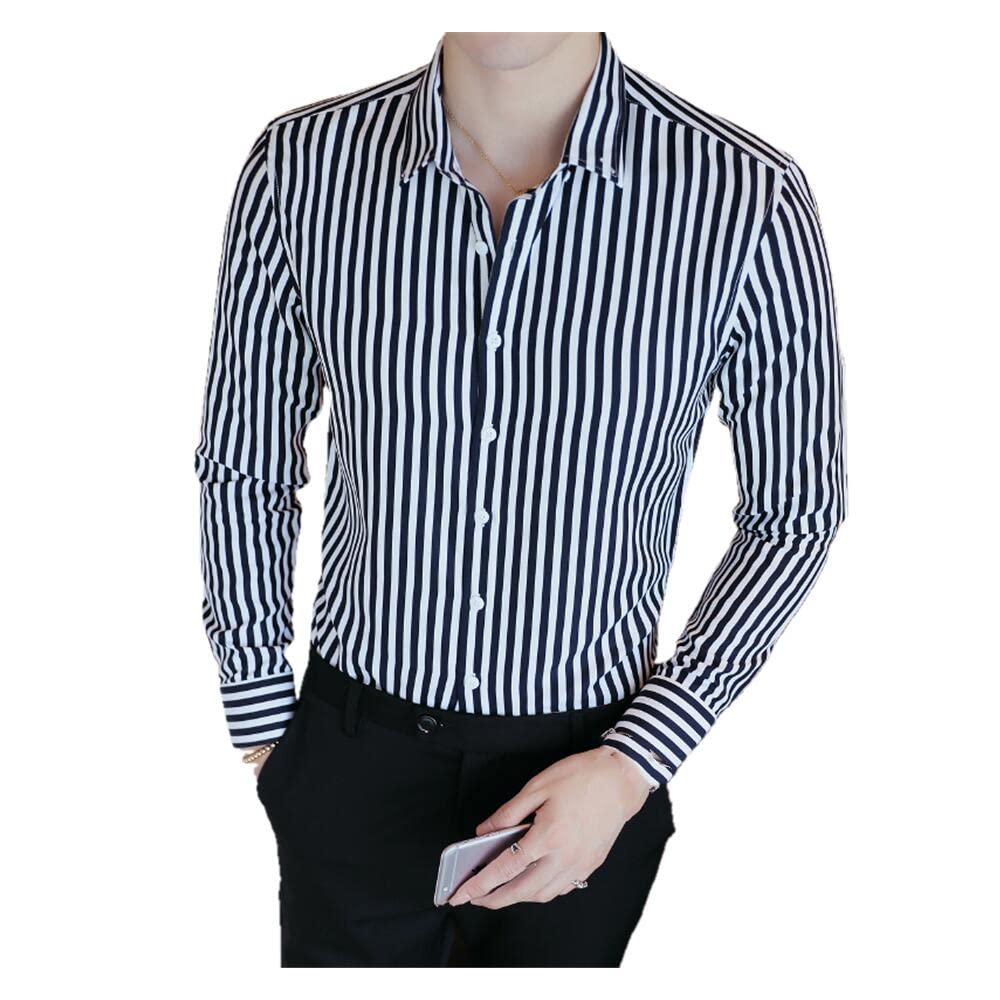 Men's Slim Fit Long Sleeve Dress Shirts for Business & Formal Wear - Premium Office & Wedding Attire for Professional Gentlemen