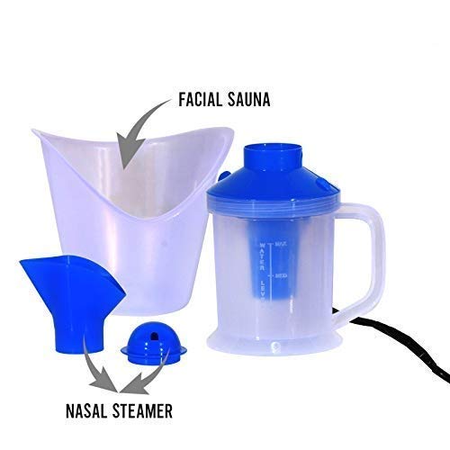 Sanket 3-in-1 Face, Nose & Cough Steamer - Plastic Steam Vaporizer with Nozzle Inhaler, Facial Sauna & Steamer Machine for Adults & Kids - Perfect for Cold Relief, Sinus Care & Skin Hydration at Home