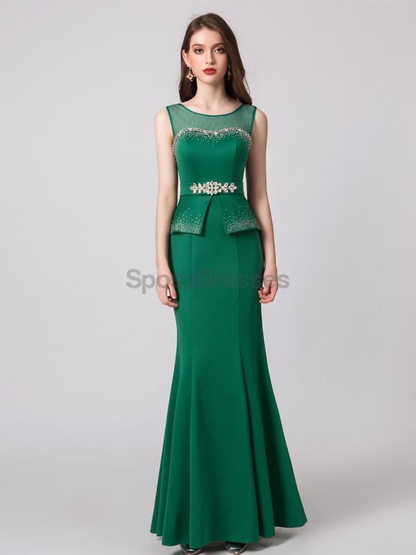 Elegant Scoop Neck Emerald Green Mermaid Evening Prom Dress for Women - Perfect for Formal Parties, Homecoming, and Special Occasions