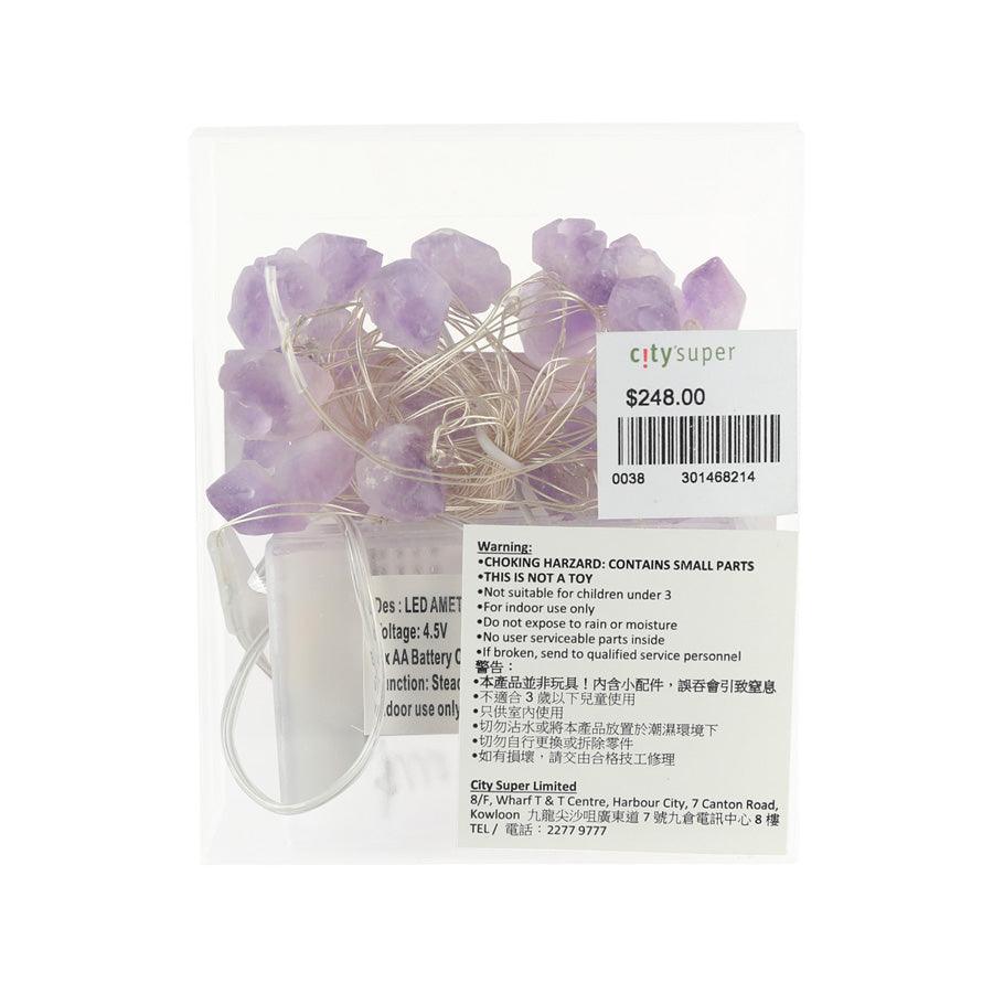 TRENDECOR 25 LED Natural Amethyst Fairy Lights - Purple Crystal String Lights for Bedroom, Wedding, Party & Home Decor - Indoor/Outdoor Use