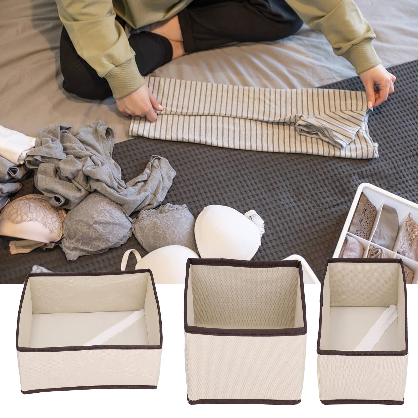 6-Piece Foldable Underwear Drawer Organizer Set - Washable Closet Dividers for Socks, Bras & Lingerie Storage | Perfect for Bedroom, Travel & Small Space Organization