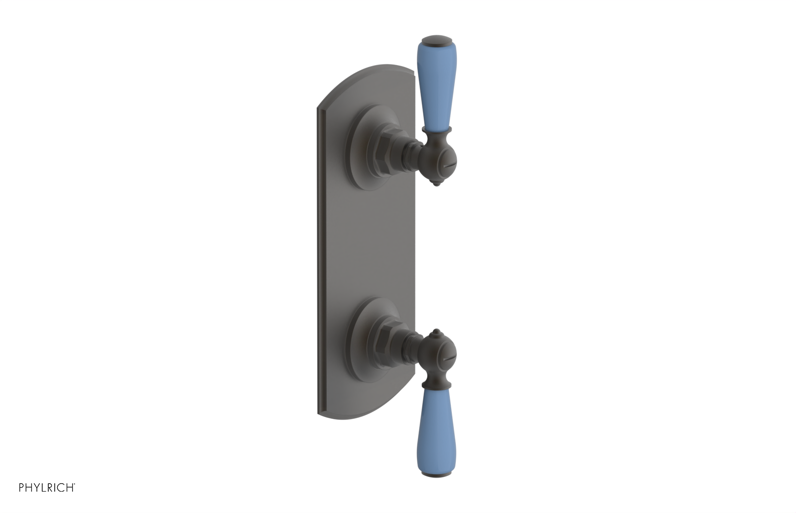 Jamestown Thermostatic Shower Valve with Volume Control & Diverter - Light Blue Accented Bathroom Faucet for Modern Showers & Spa-Like Experience