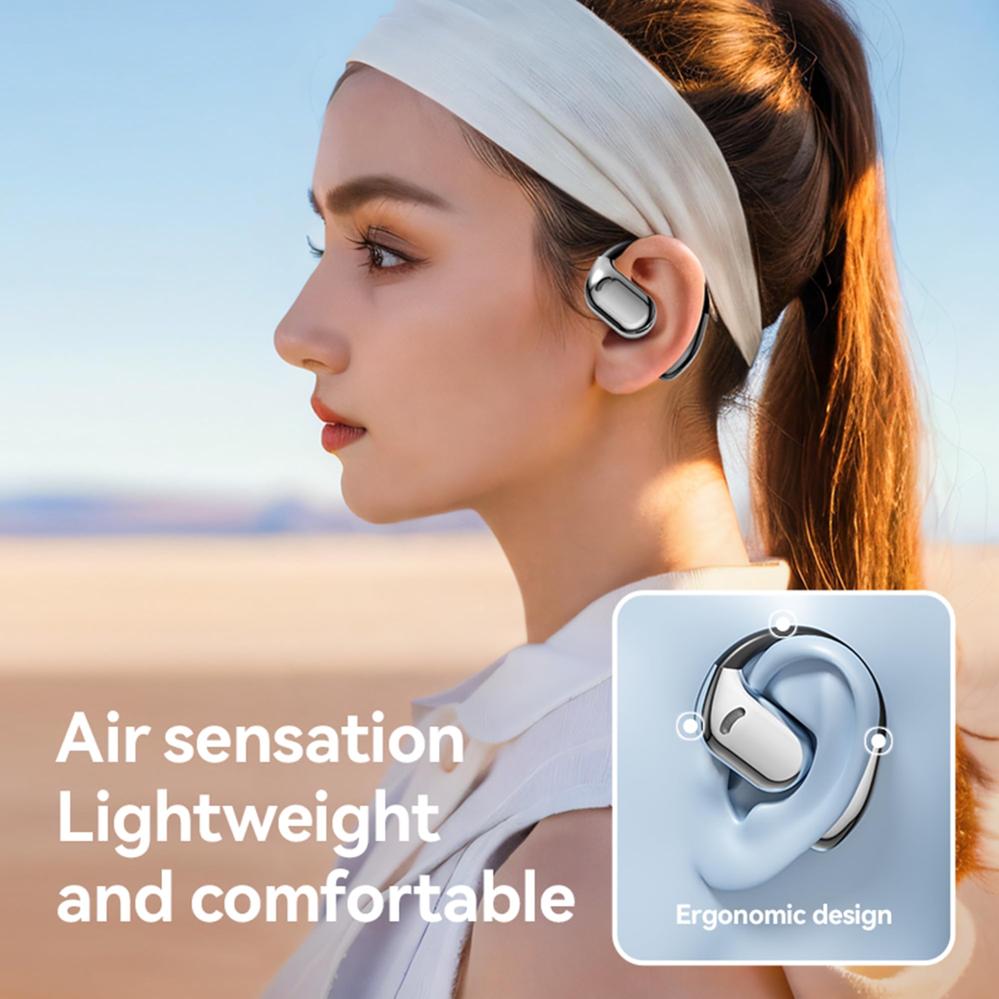 AI Translation Earbuds Wireless Bluetooth - Real-Time 3-in-1 Language Translator with Two-Way Open Ear Design, HD Sound & Noise Canceling - Perfect for Travel, Business Meetings & Multilingual Conversations