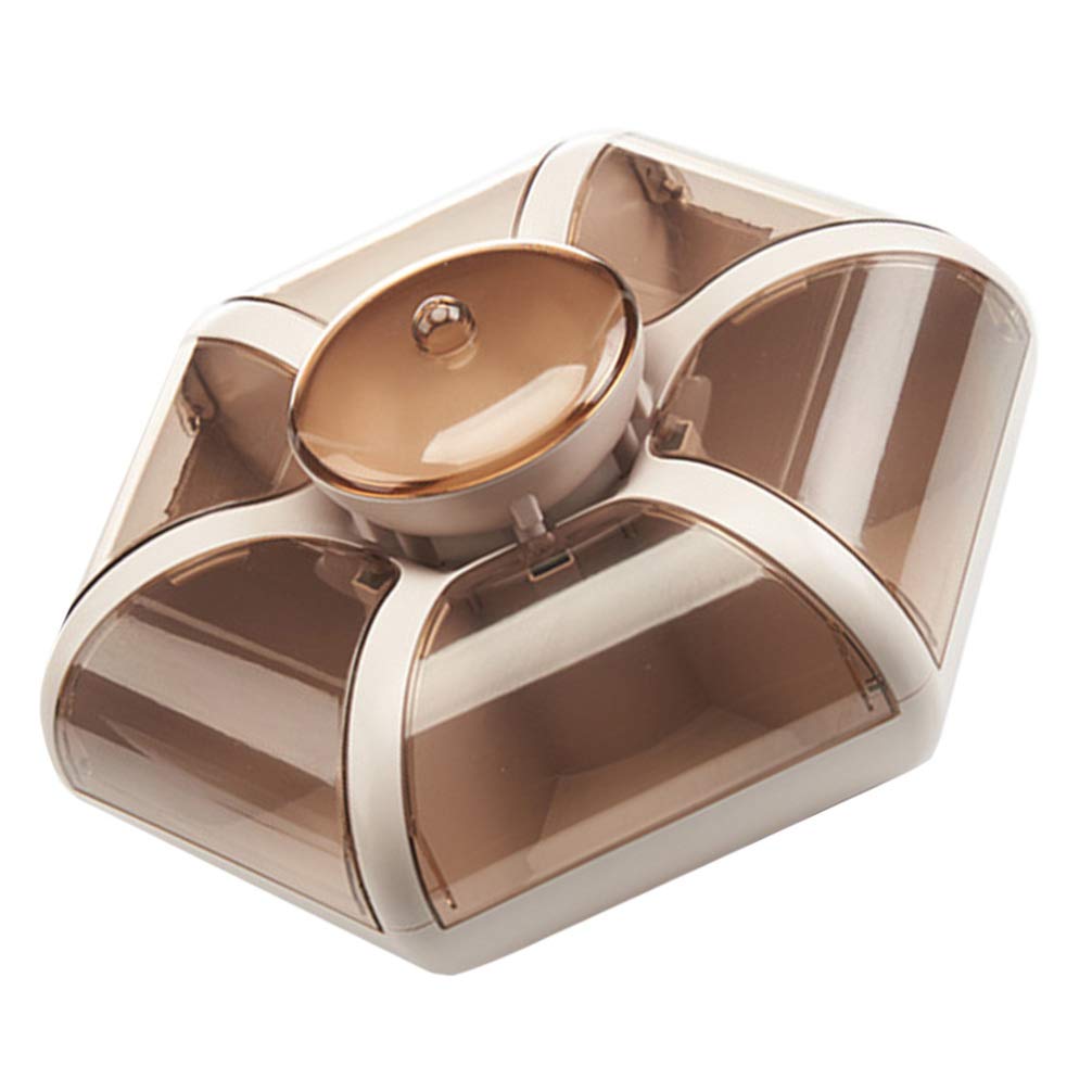 Lotus-Shaped Snack Storage Tray with Lid - Creative Candy & Dry Fruit Container for Desktop, Party, Office, and Home Organization - BPA-Free Plastic Snack Plate for Nuts, Chocolates, and Treats