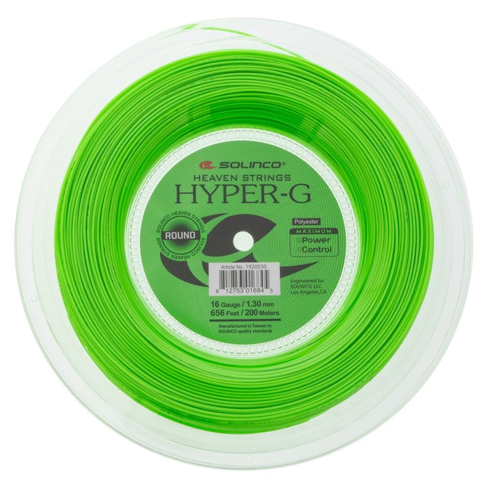 Hyper-G Round Tennis String Reel - Premium Polyester Tennis String for Power & Control | Ideal for Competitive Players & Tournament Use
