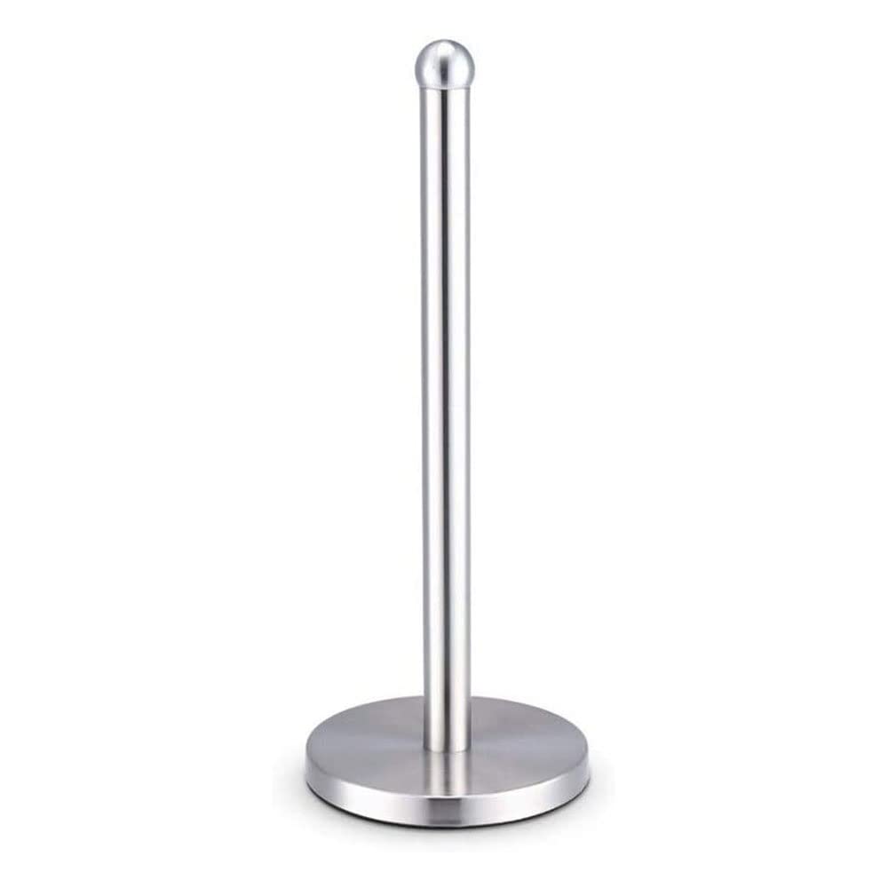 Stainless Steel Paper Towel Holder with Base - Vertical Design Countertop Towel Stand for Kitchen, Bathroom, Bedroom | Durable & Stylish Organizer for Disposable Paper Towels (Perfect for Cooking, Cleaning & Home Decor)