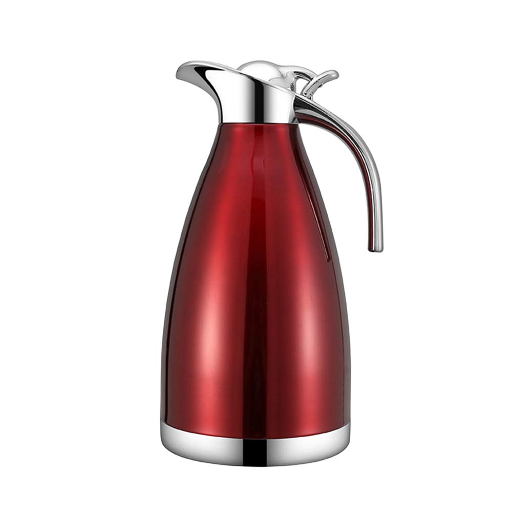 DOITOOL 2.0L Stainless Steel Insulated Water Bottle - Double Wall Vacuum Insulation for Hot & Cold Beverages - Thermal Coffee Pot for Home, Office, Camping & Restaurants (Wine Red) - Perfect for Coffee, Tea, Soup & Outdoor Adventures