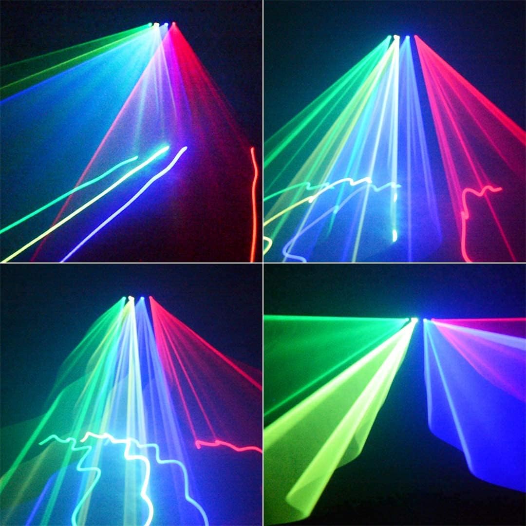 U'King DJ Laser Lights - 4 Beam RGBY LED Party Light with Sound Activation & DMX Control | Perfect for Dance Parties, Birthday Events, Bars, Pubs & Stage Lighting