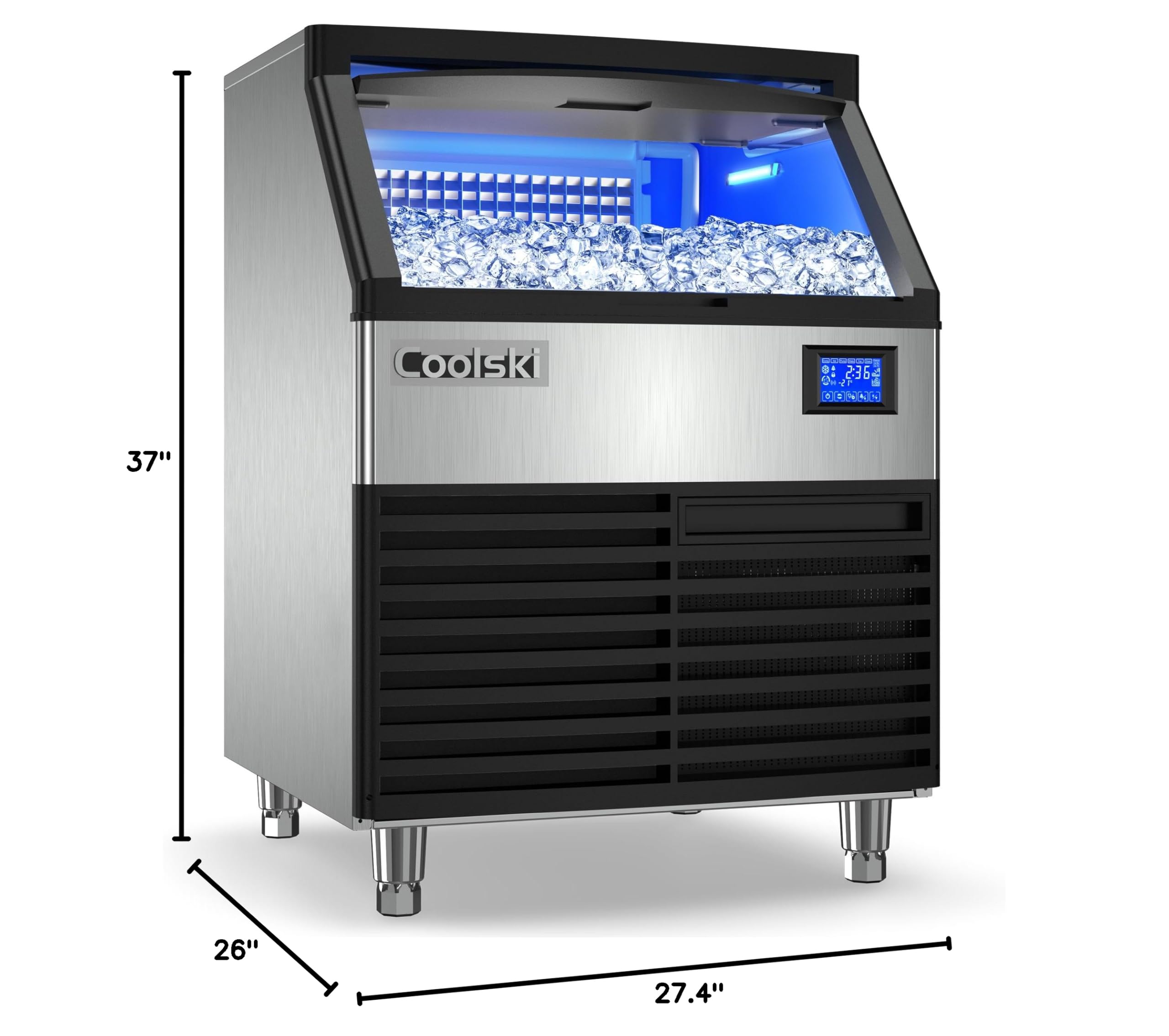 Commercial Ice Maker Machine 200LBS/24H, 26