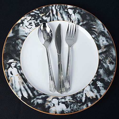 12-Pack 11.5 Inch Black Round Commercial Grade Porcelain Dinner Plates - Balsa Circle Design for Restaurants, Catering & Elegant Dining