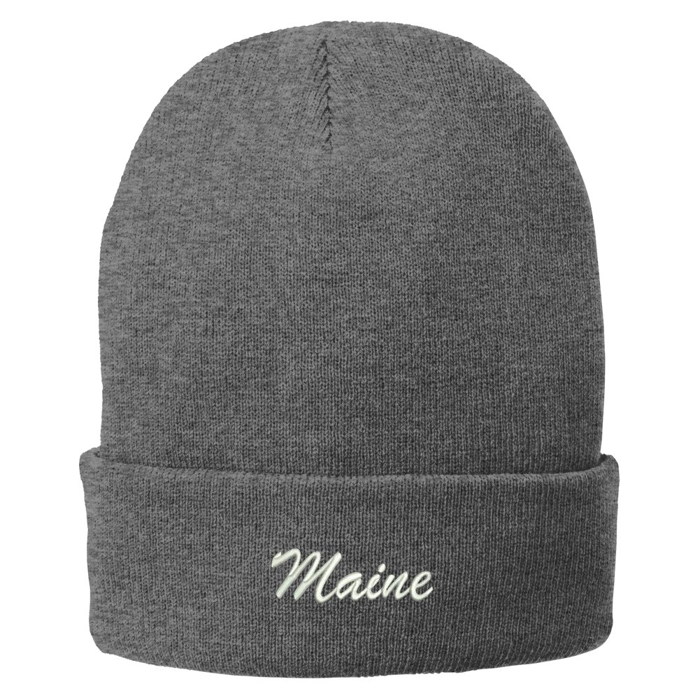 Trendy Embroidered Winter Beanie for Men & Women - Soft Folded Long Knit Hat - Perfect for Cold Weather, Outdoor Activities & Casual Wear