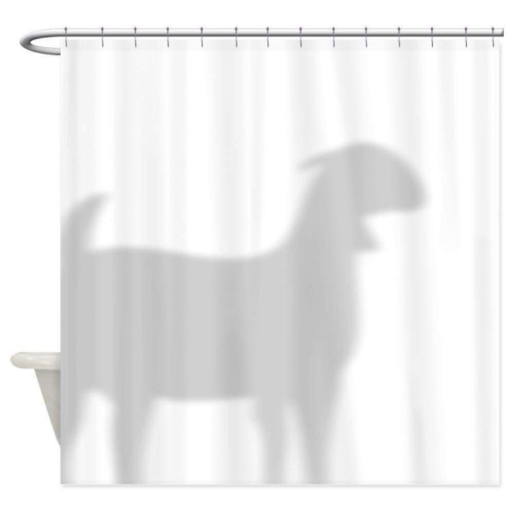 Waterproof Polyester Shower Curtain with 12 Hooks - 66 x 72 Inches Boer Goat Design for Bathroom Decor & Farmhouse Style