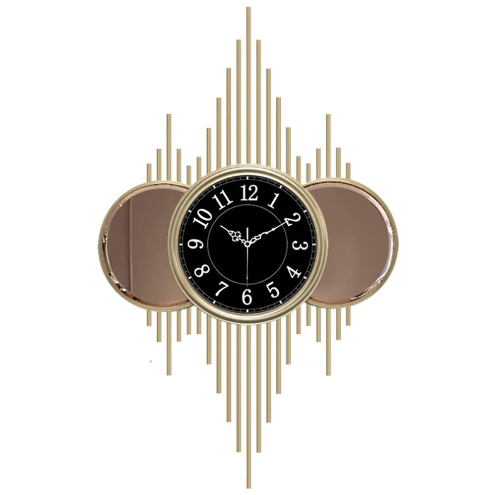 GP-ypfSoft Wrought Iron Wall Clock - Large Gold Metal Modern Silent Non-Ticking Wall Clock for Home & Office Decor - Perfect for Living Room, Kitchen, Bedroom & Workspace