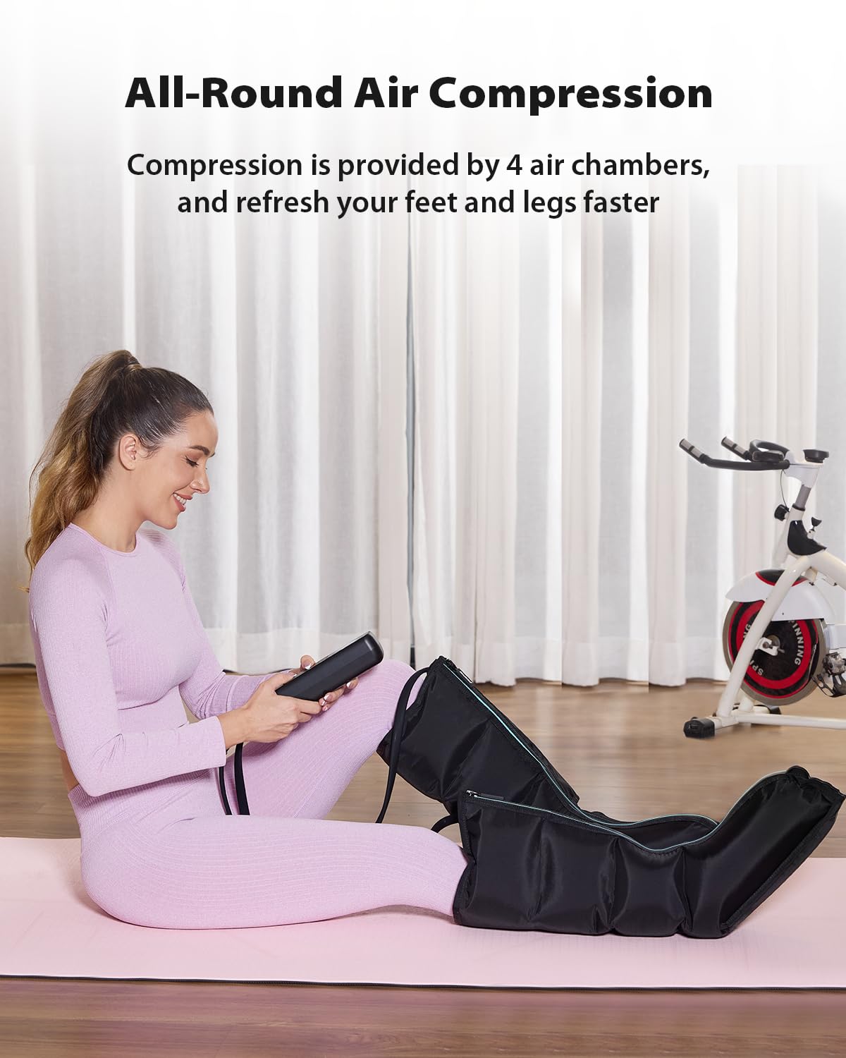 **CINCOM Air Compression Leg Massager for Circulation & Pain Relief – Foot & Calf Massager for Lymphedema, Edema, Restless Legs – Relaxing Gift for Women & Men – Perfect for Home, Office & Travel Use**