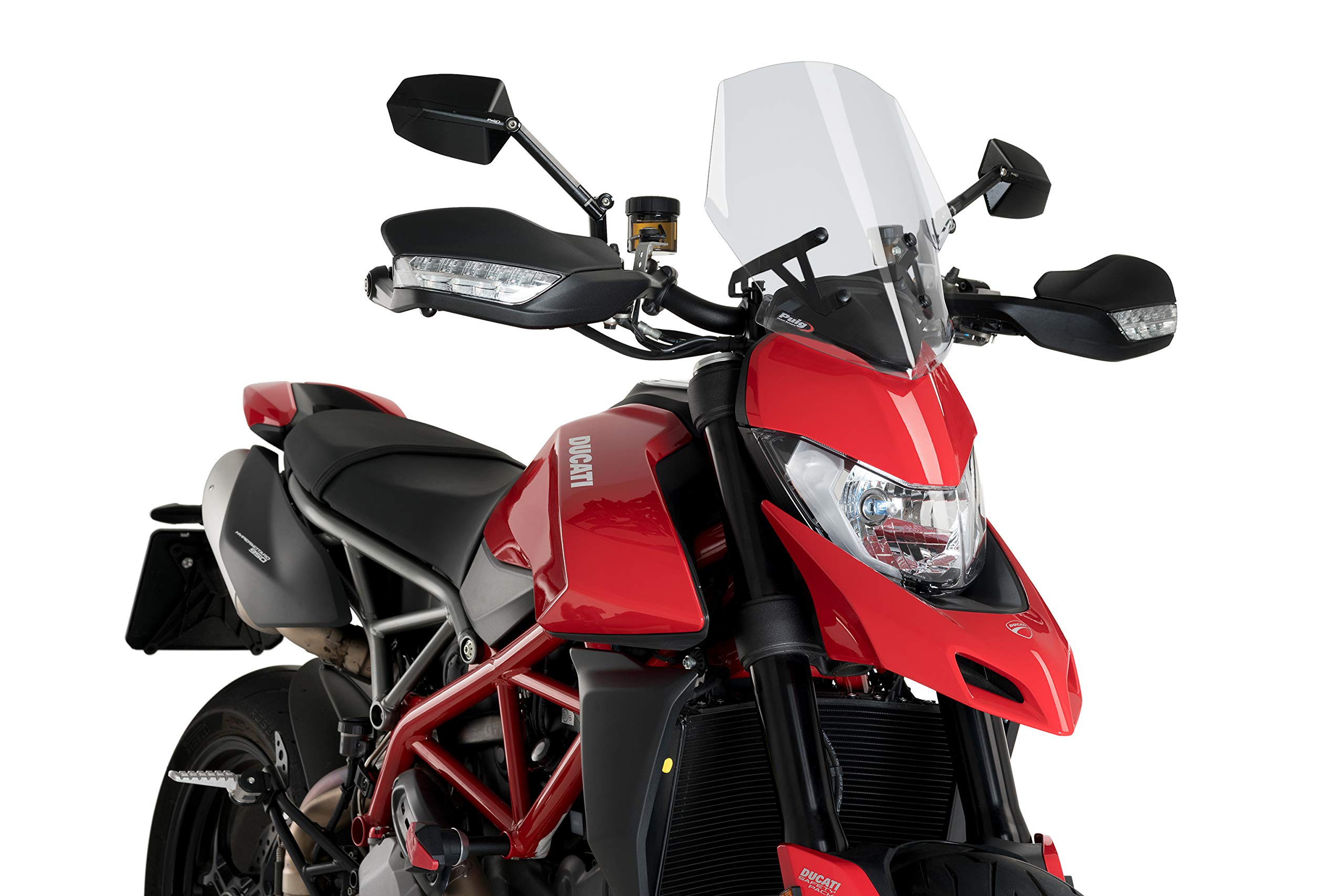 Puig Windshield for Ducati Hypermotard 950/SP (2019+) - Clear Sport Windshield for Motorcycle Protection & Aerodynamics - Perfect for Highway Riding & Long-Distance Touring