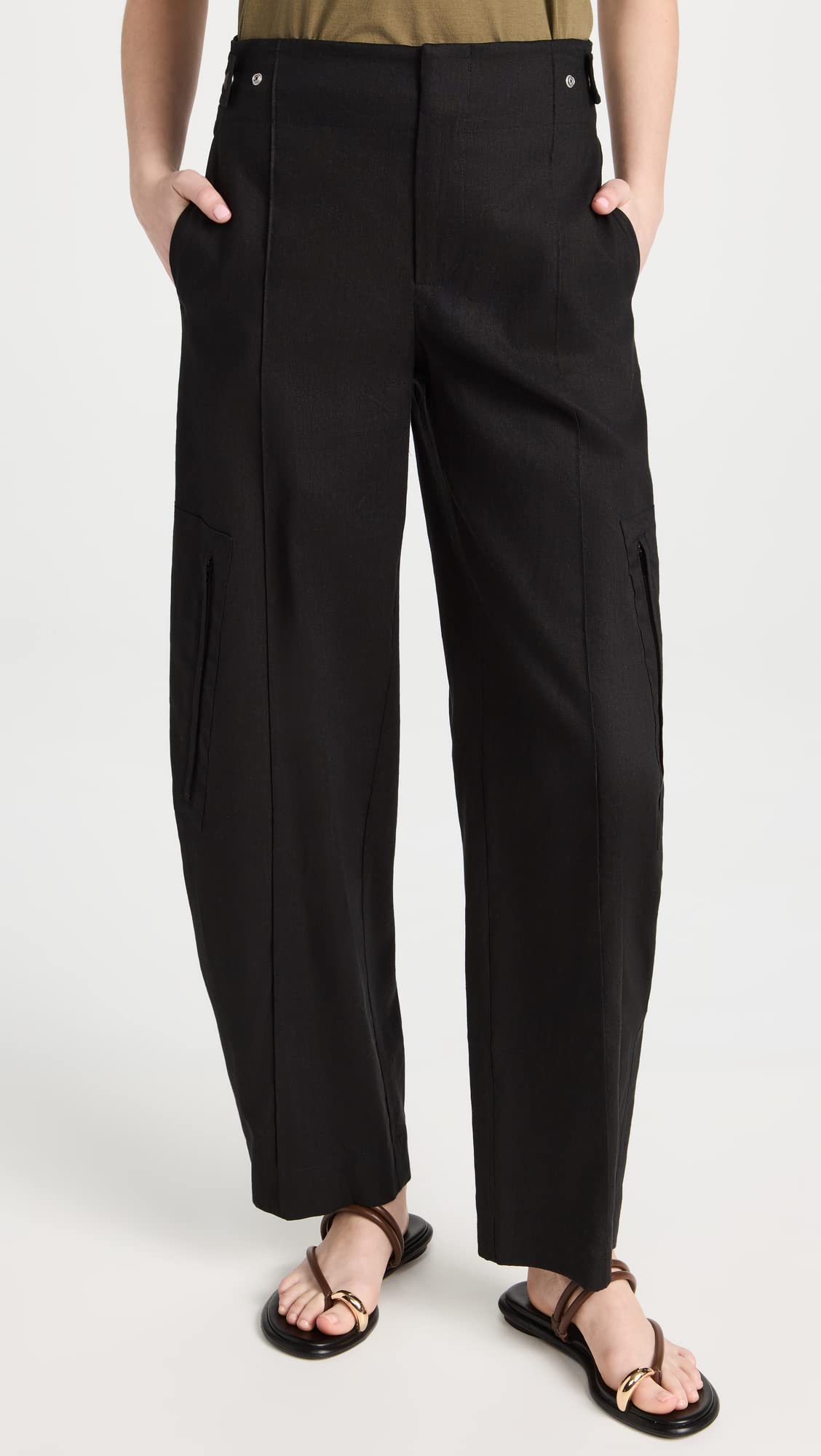 Vince Women's High Waist Tailored Utility Trousers - Slim Fit Work Pants for Office & Business Casual | Comfortable Stretch Fabric for Professional Women