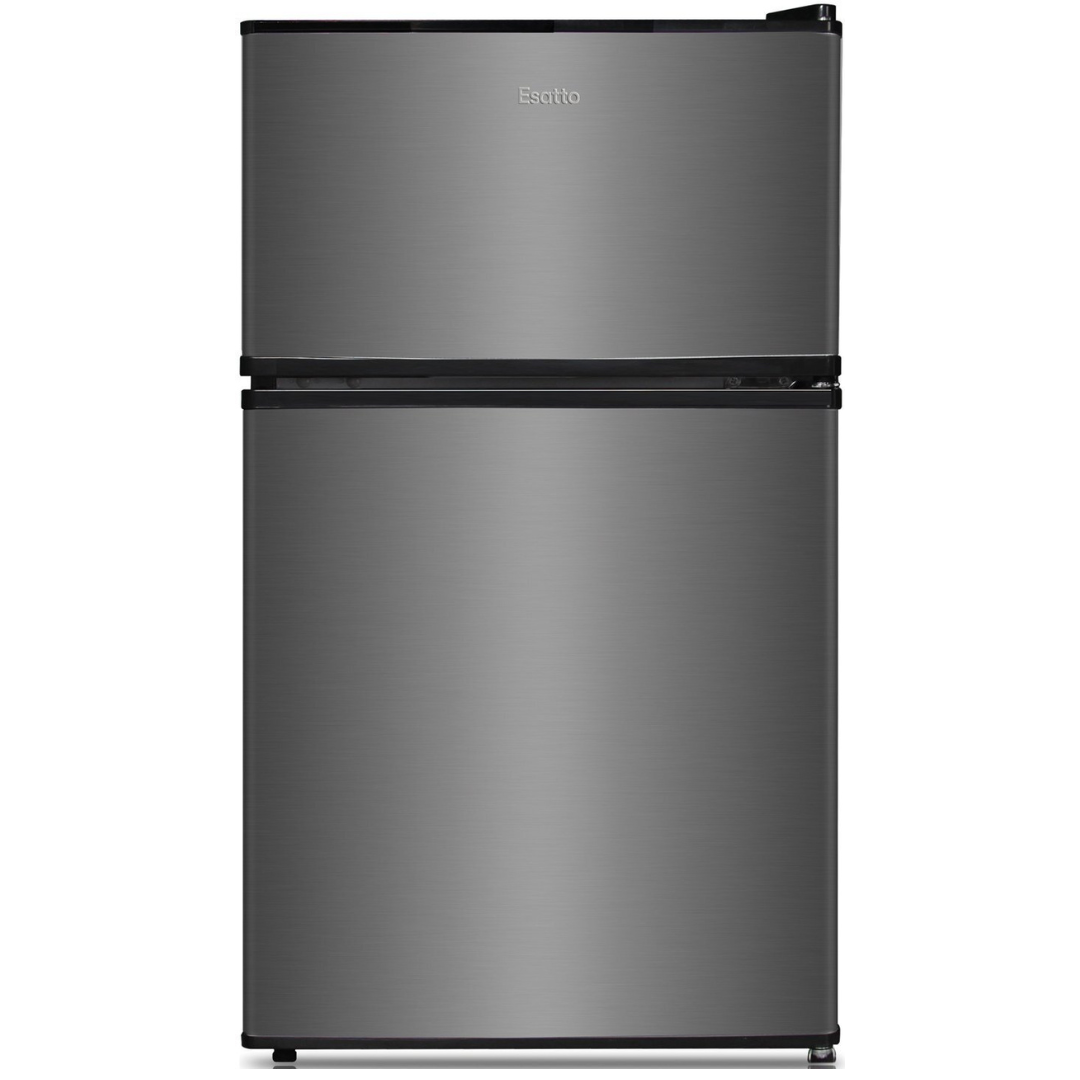 Esatto 87L Stainless Steel Bar Fridge - Compact Mini Beverage Cooler for Home, Office, or Commercial Use - Energy Efficient EBF91S Model for Wine, Beer & Soda Storage