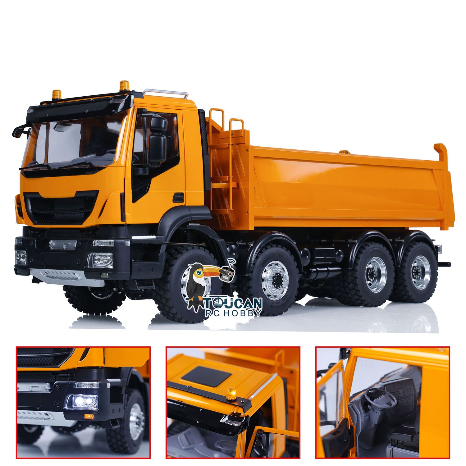 1/14 LESU 8X8 Metal RC Hydraulic Dump Truck - Remote Control Tipper Dumper with Realistic Simulation for Hobbyists | DIY Model Car Kit (PNP/RTR) | Perfect for Construction Site Play & Off-Road Adventure