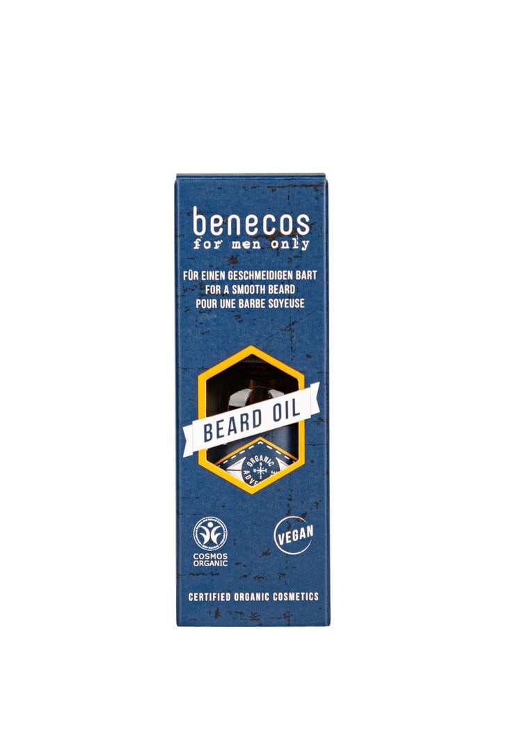 Benecos Natural Beard Oil for Men - Organic Conditioning & Growth - Softens & Tames Facial Hair - Perfect for Daily Grooming & Styling