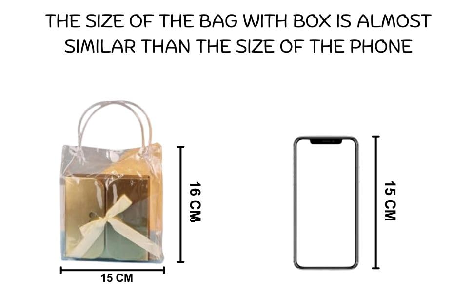 6-Piece Transparent Gift Bags with Golden Folding Boxes & Ribbons - Perfect for Wedding Favors, Birthday Party Favors, Valentine's Day Gifts, Chocolate & Dry Fruit Packaging (6 Bags + 6 Boxes) - Elegant Gift Wrapping Solution for Special Occasions