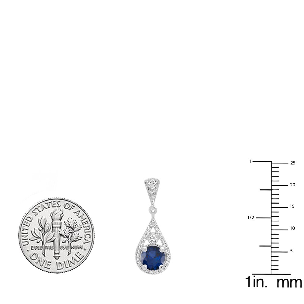 Dazzlingrock Collection 5.5mm Round Lab-Created Gemstone & White Diamond Drop Earrings for Women, 10K Solid White Gold - Perfect for Weddings, Parties & Special Occasions
