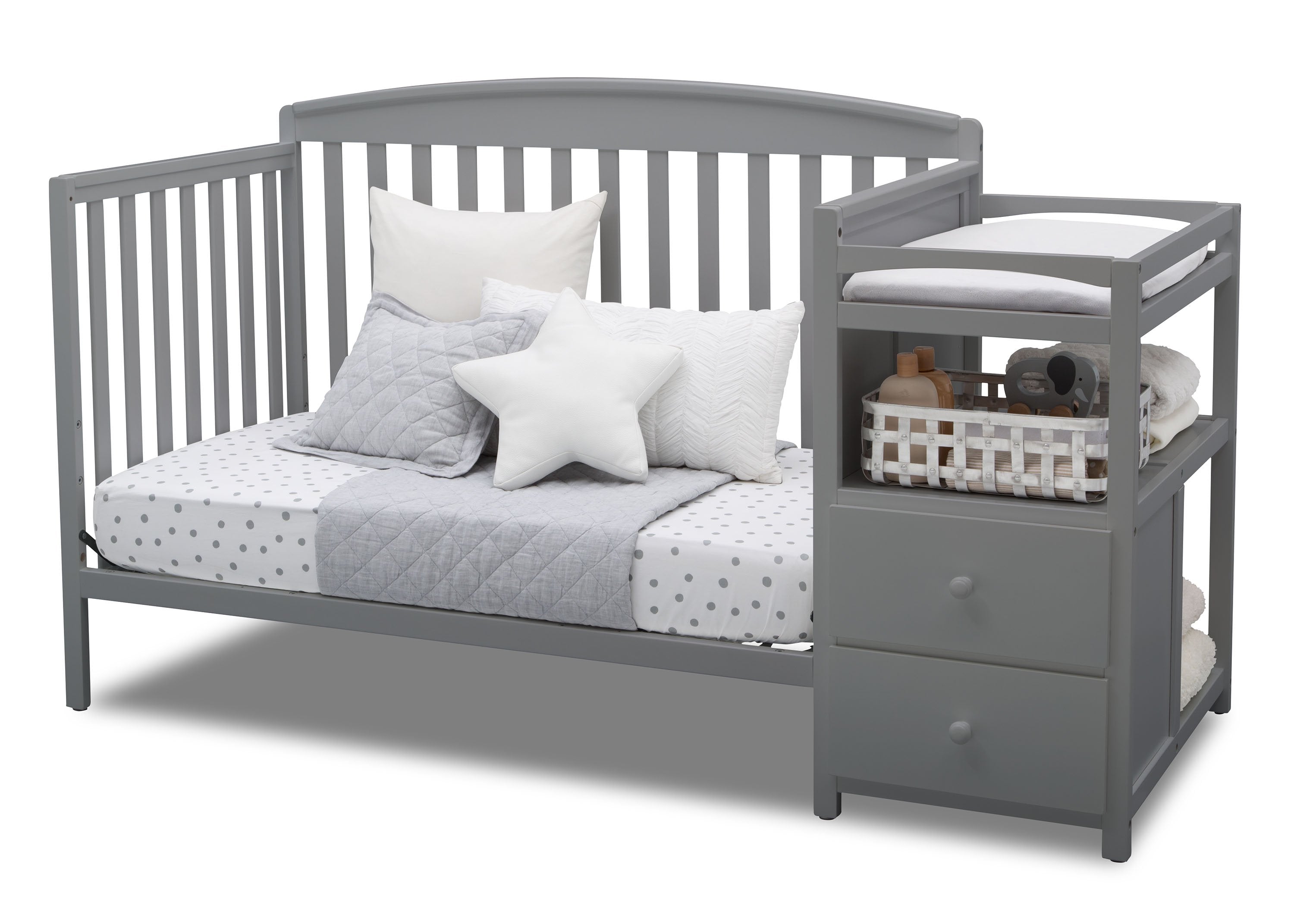 Royal Convertible Crib and Changer - 3-in-1 Baby Nursery Furniture Set with Toddler Bed & Dresser | Safe, Durable & Space-Saving for Newborns to Kids | Perfect for Nursery Rooms, Daycare Centers & Small Spaces