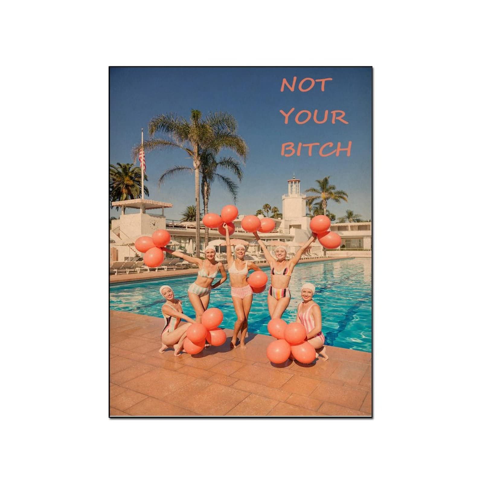 Stylish Model Pool Bikini Wall Art Poster - 24x32 Inch (60x80cm) High Quality Print for Bedroom, Bathroom & Beach House Decor - Perfect for Tropical Theme Rooms, Swimwear Shops & Summer Vibes