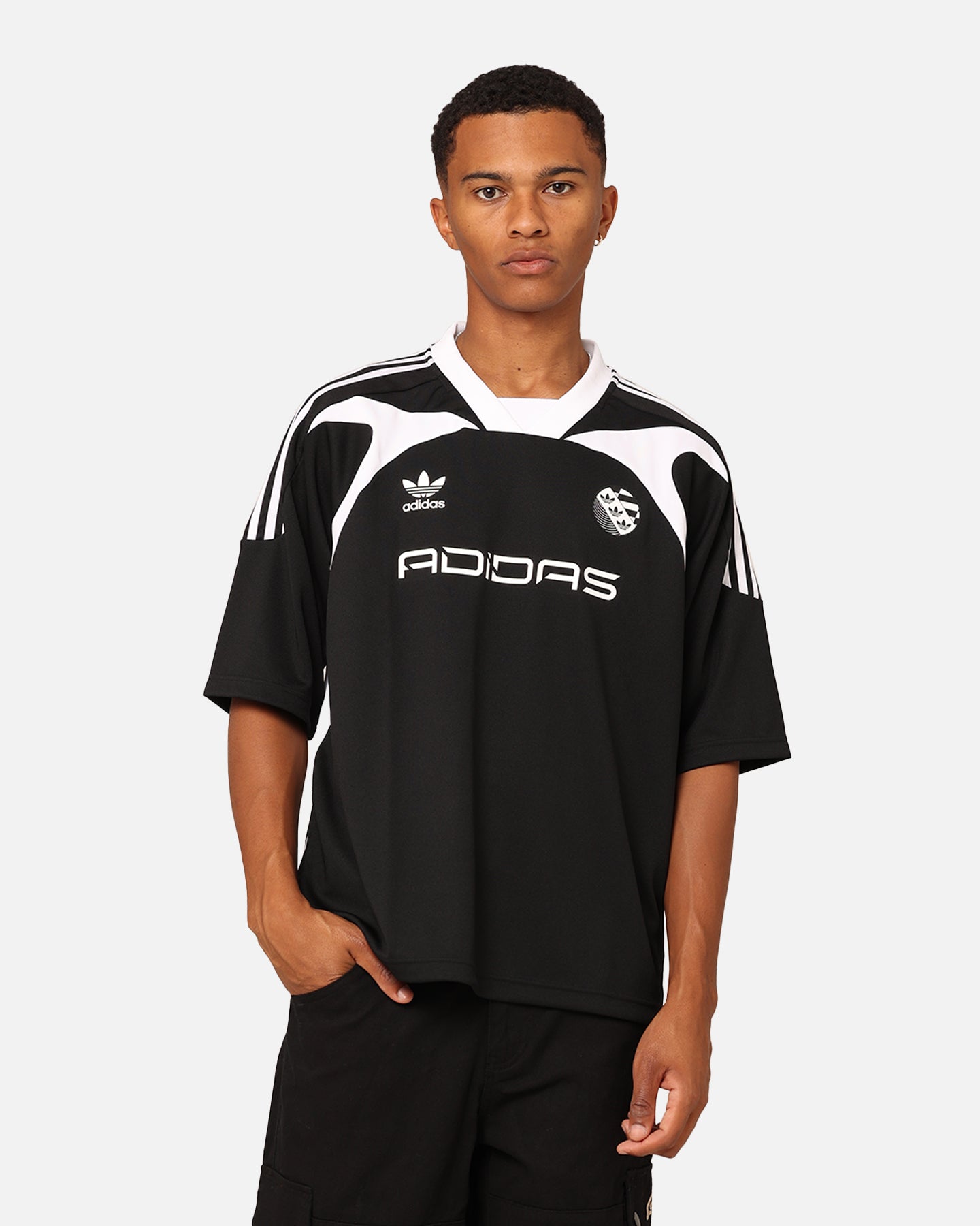 Adidas Oversized Short Sleeve Jersey T-Shirt for Men - Black Athletic Top for Basketball, Running & Casual Wear