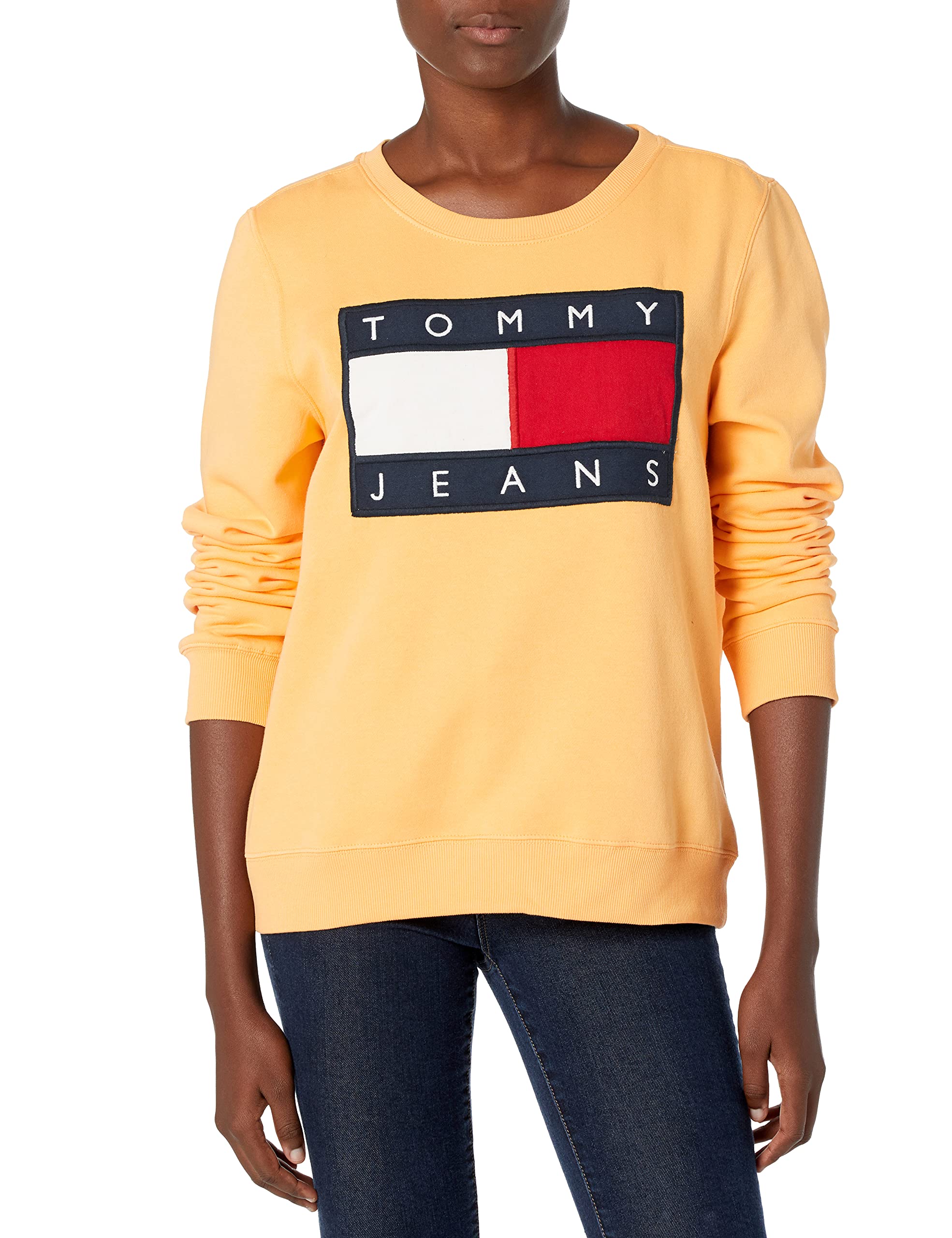 Tommy Hilfiger Women's Classic Crewneck Sweatshirt | Soft Cotton Pullover Sweater | Casual Comfort Wear for Everyday & Lounge | Perfect for Fall & Winter Outfits