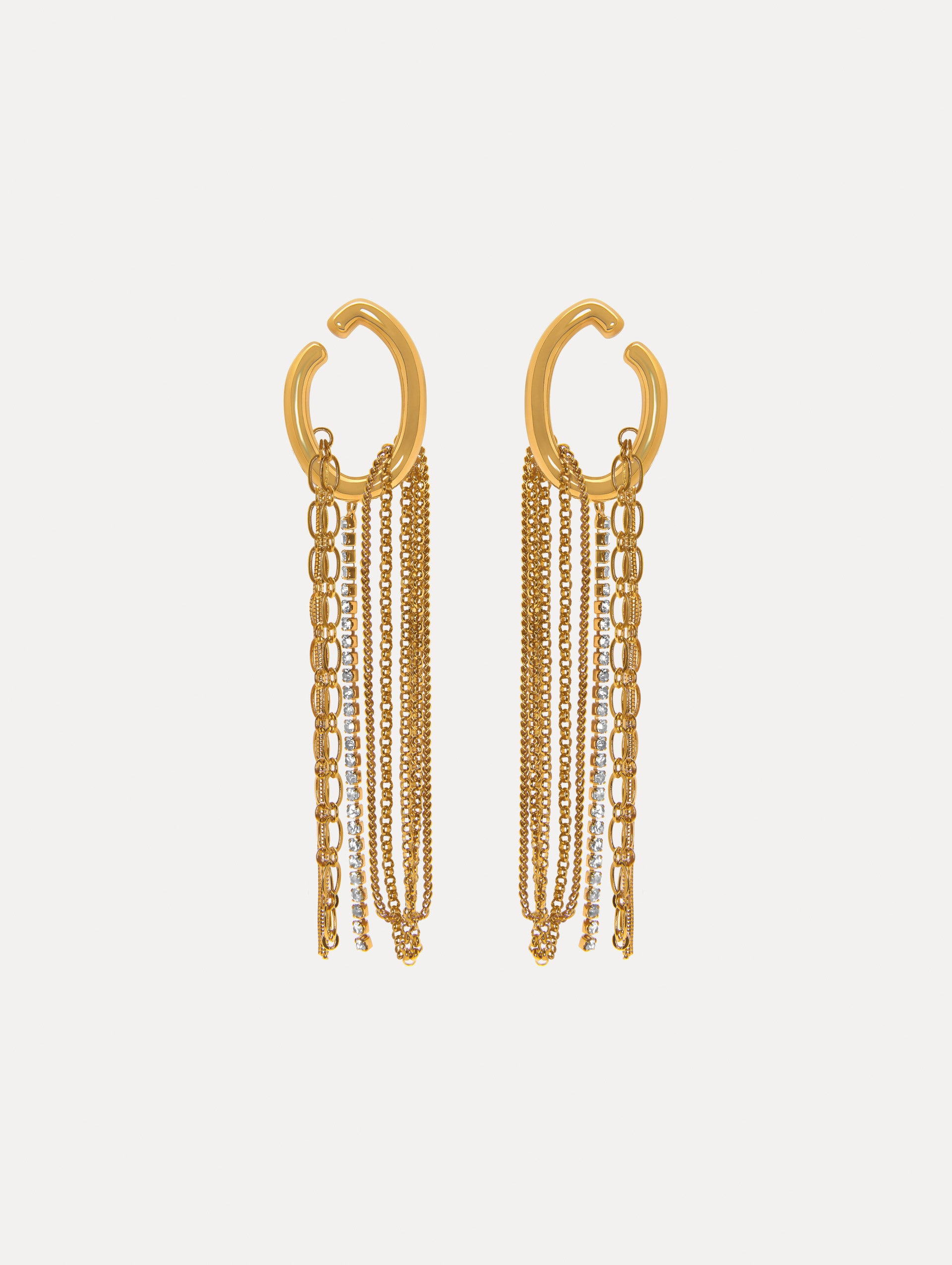 Trendy O Chain Fringe Earrings for Women - Boho Chic Dangle Drop Earrings for Party, Wedding & Everyday Wear