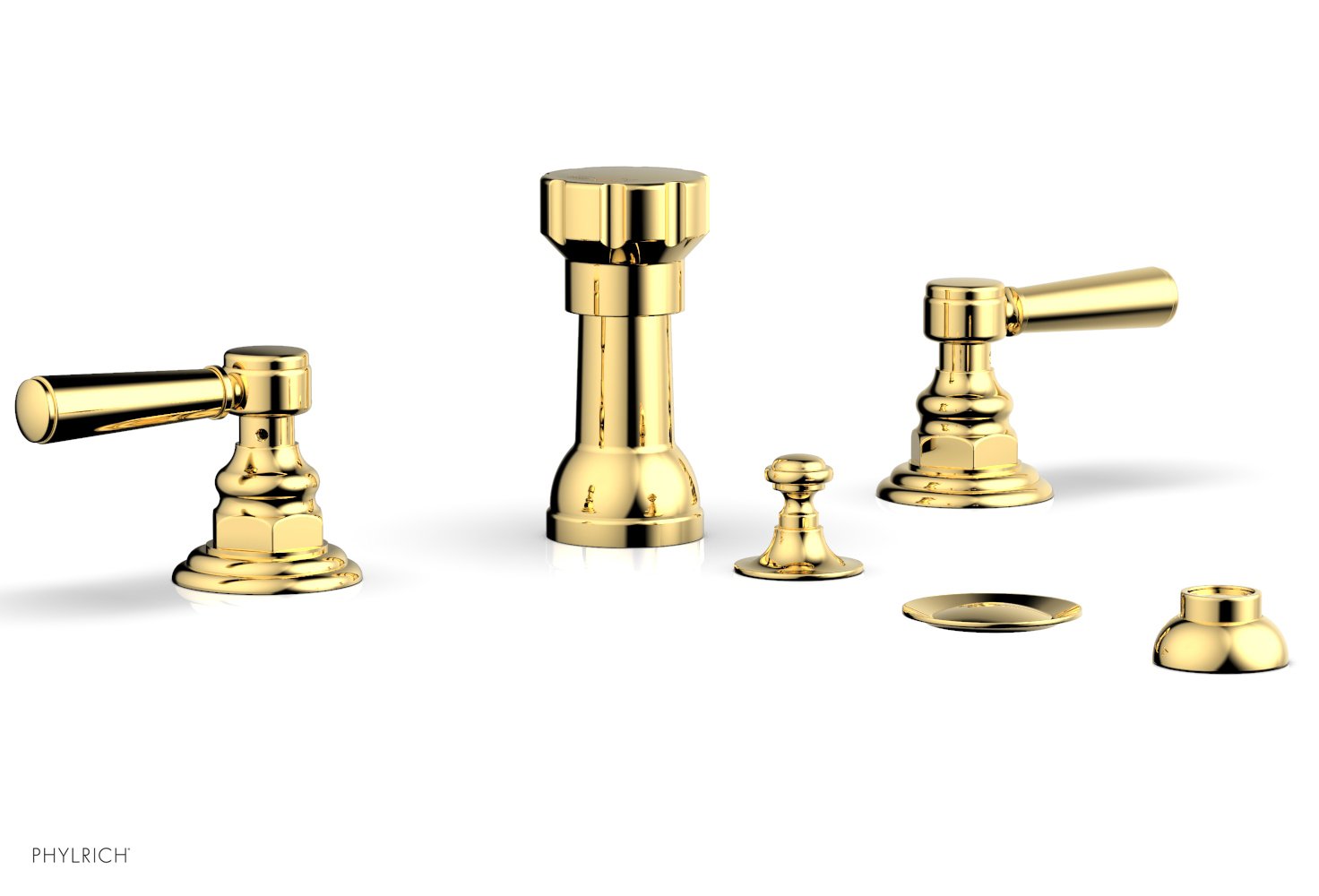 Premium HENRI 4-Hole Bidet Faucet Set with Lever Handles - Chrome Finish for Modern Bathrooms | Ideal for Bathroom Renovation & Luxury Home Upgrades
