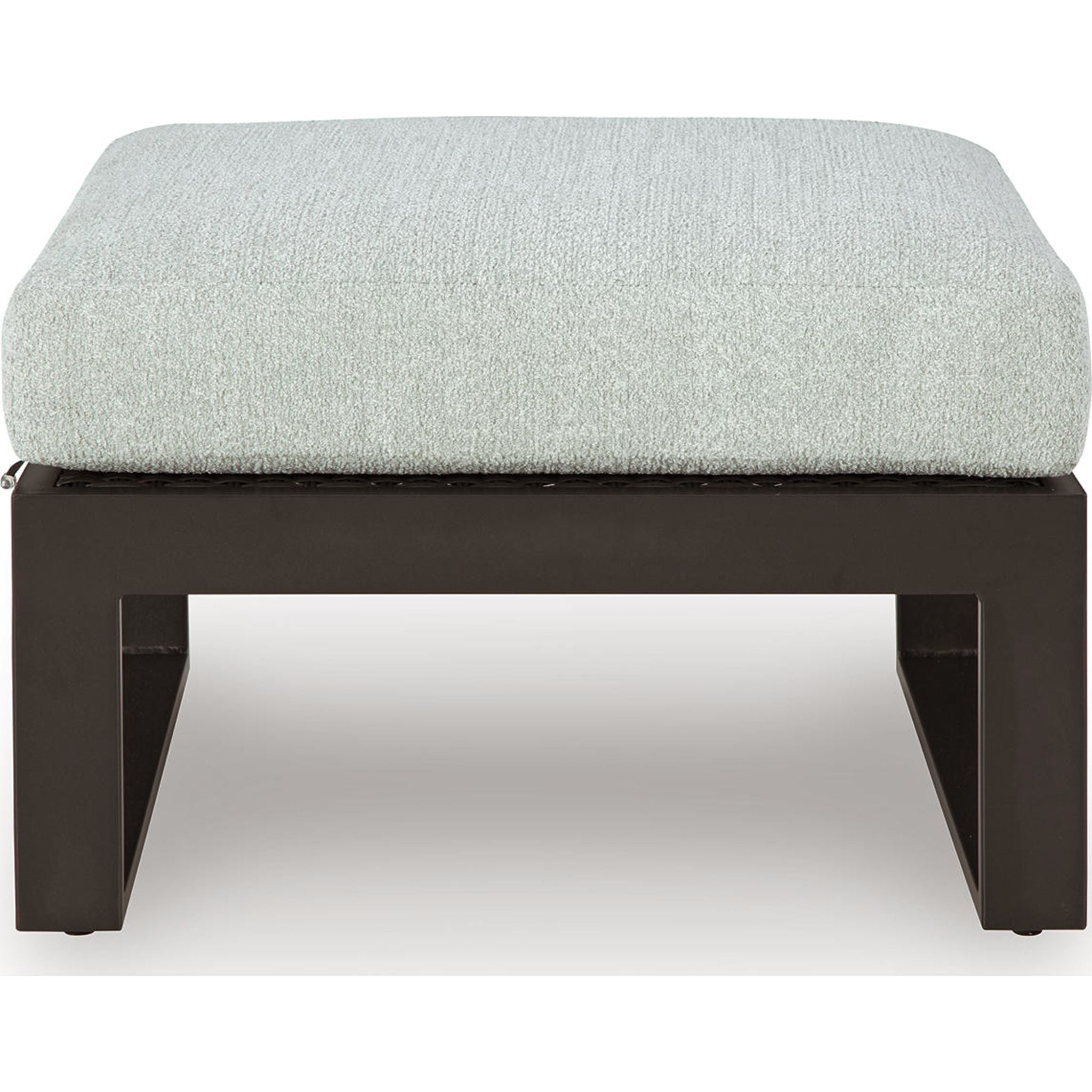 Beachloft Outdoor Ottoman with Cushion - Waterproof & Weather-Resistant Patio Furniture for Poolside, Garden & Deck - Black/Gray