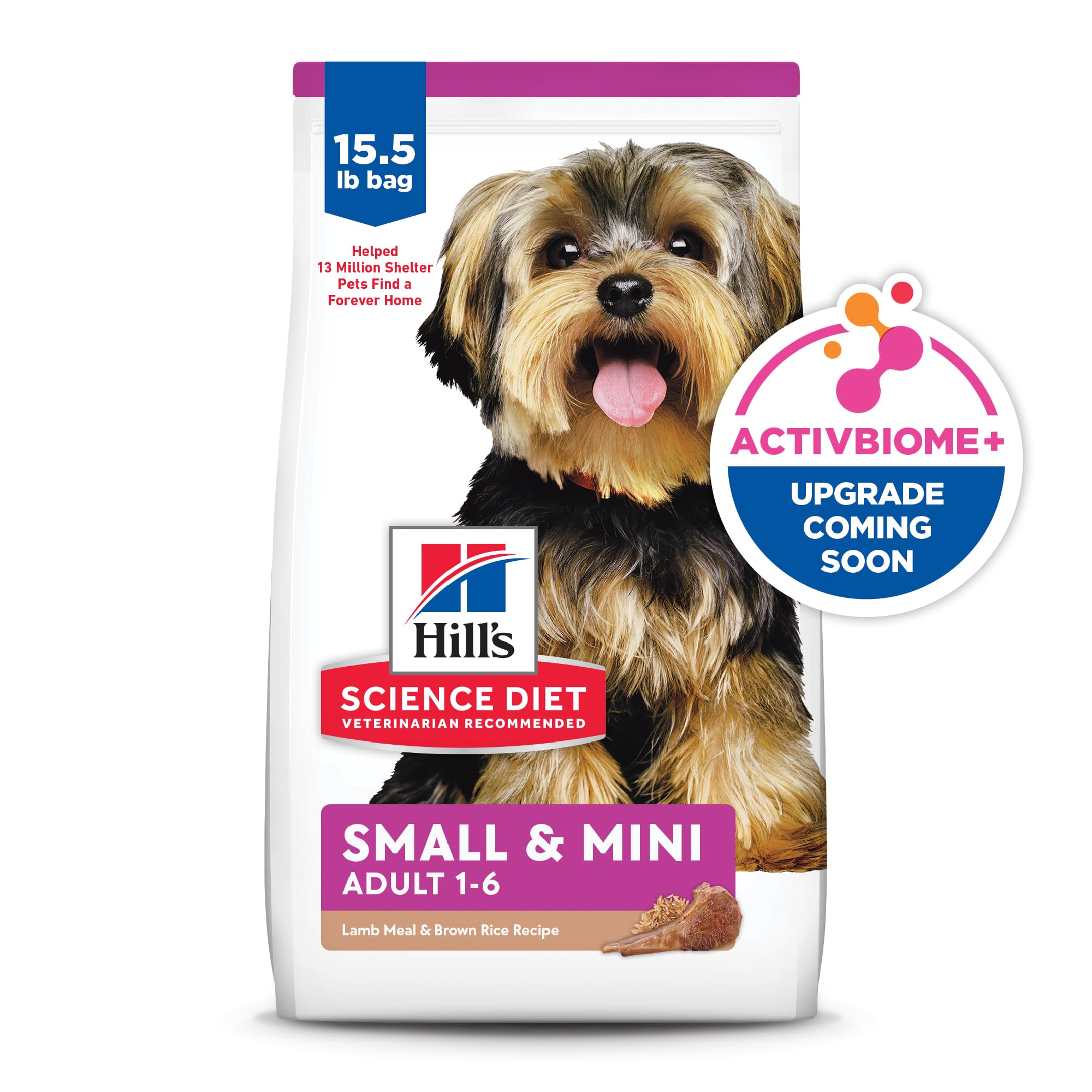 Hill's Science Diet Small & Mini Adult Dry Dog Food for Breeds 1-6 Years - Premium Nutrition with Lamb & Brown Rice - 15.5 lb Bag - Perfect for Small & Mini Breed Dogs at Home or Travel