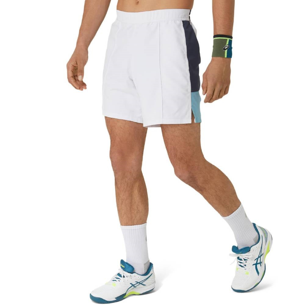 ASICS Men's Match Short 7 Inch Running Shorts - Breathable White Athletic Shorts for Gym, Jogging & Workouts | Lightweight Comfort for Active Men
