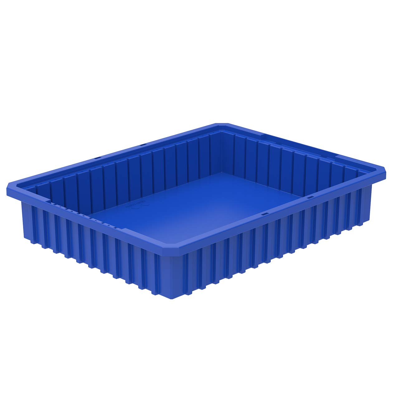 Akro-Mils 33224 Stackable Plastic Storage Bins - 6 Pack Blue Modular Organizer Boxes with Dividers (22.4