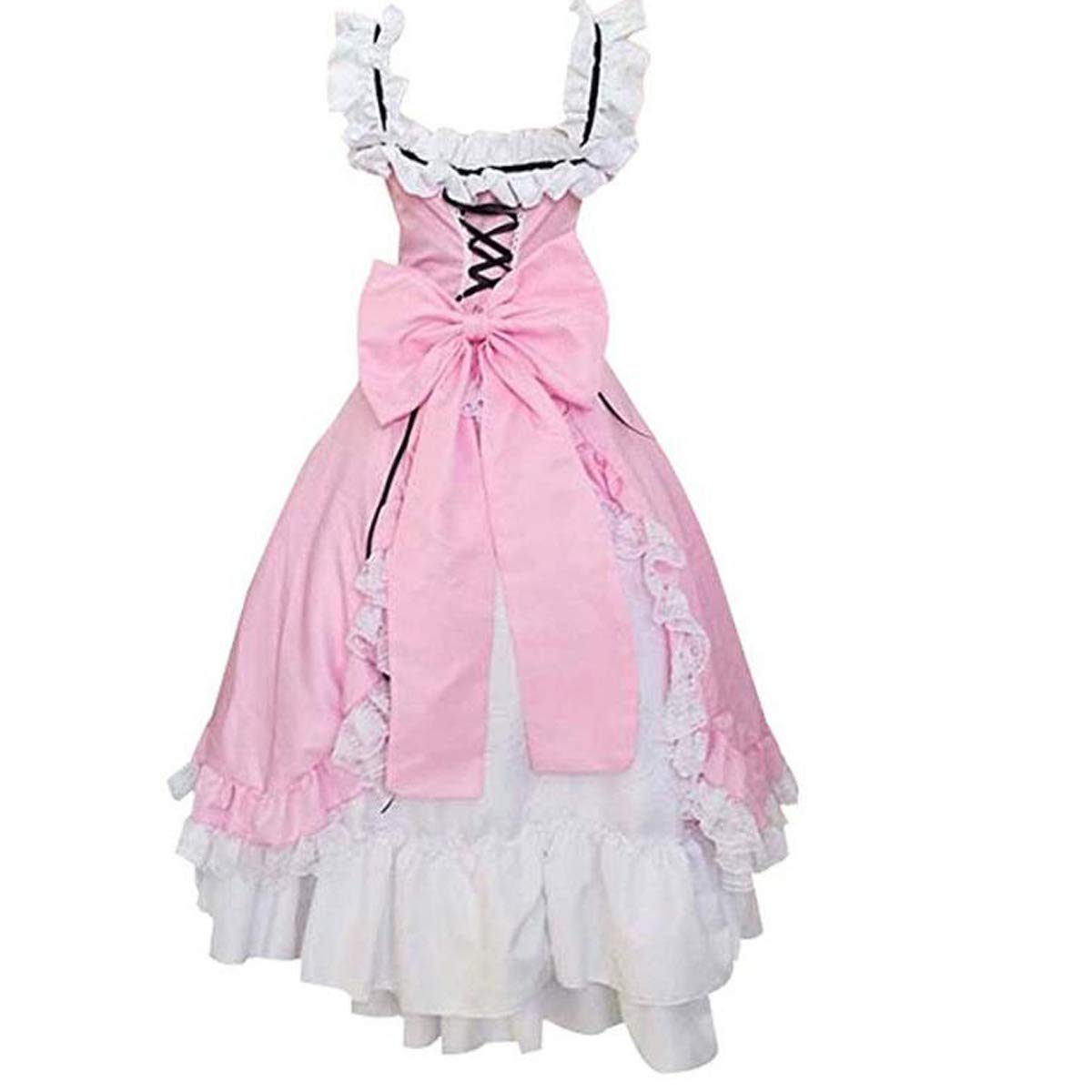 Anime Ciel Cosplay Costume - Pink Lolita Princess Dress with Bow | Kawaii Gothic Outfit for Halloween, Cosplay Events & Anime Conventions