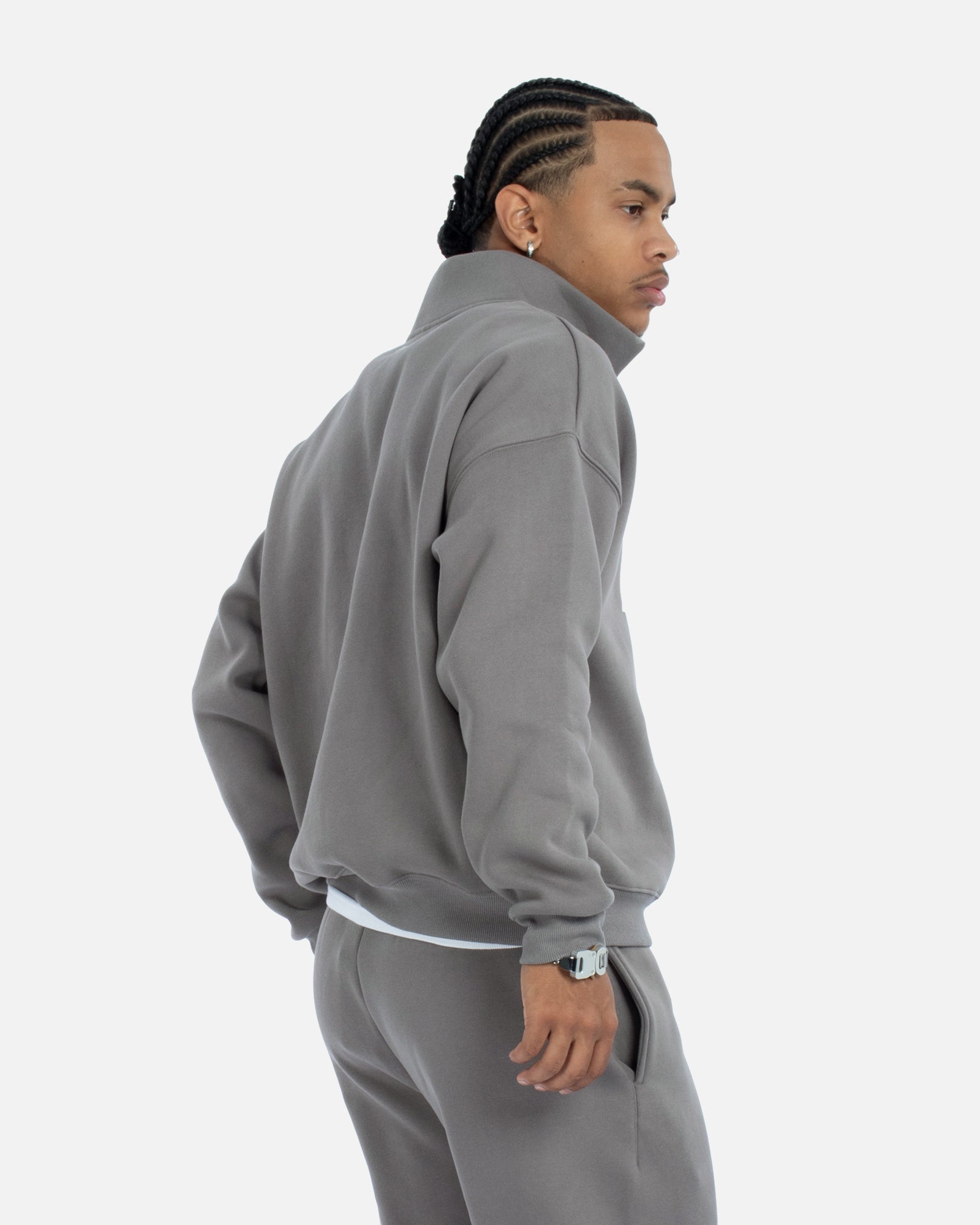 SSS Realism Idol Half Zip Sweater - Cool Grey | Trendy Pullover for Casual Wear & Street Style Outfits
