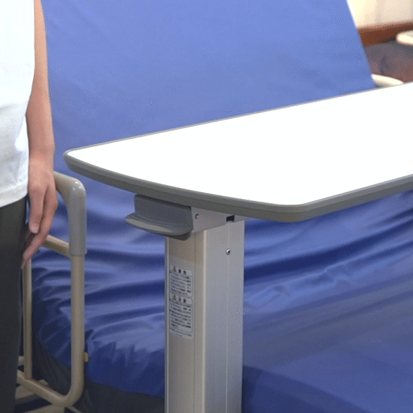 Premium Overbed Table by Paramount Bed Japan - Adjustable Height Hospital Bed Tray for Eating, Working & Reading - Ideal for Patients, Elderly & Home Care Use