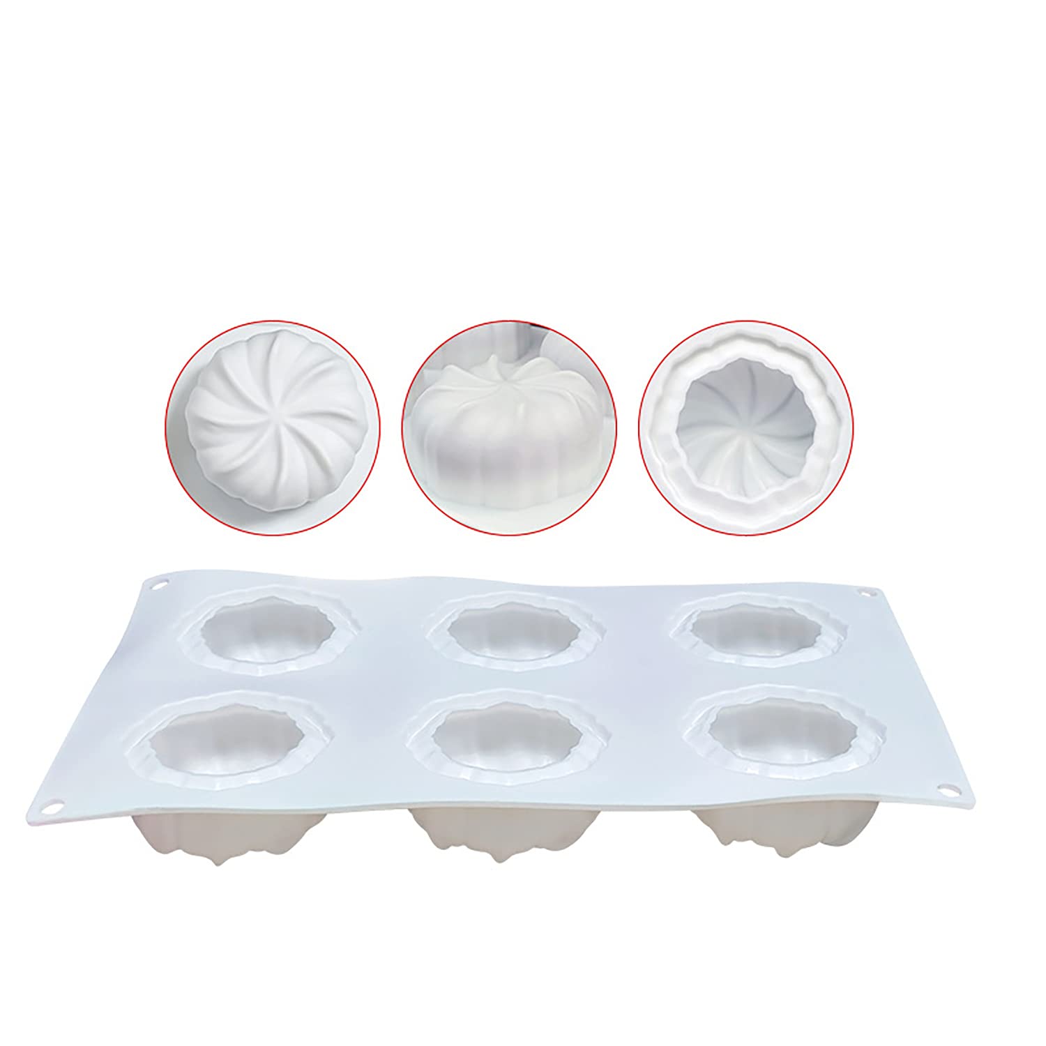 3D Silicone Pumpkin Cake Molds - 6 Cavity Halloween Baking Molds for Pastry, Chocolate & Desserts | Perfect for Halloween Parties, Cupcake Decorating & Holiday Treats
