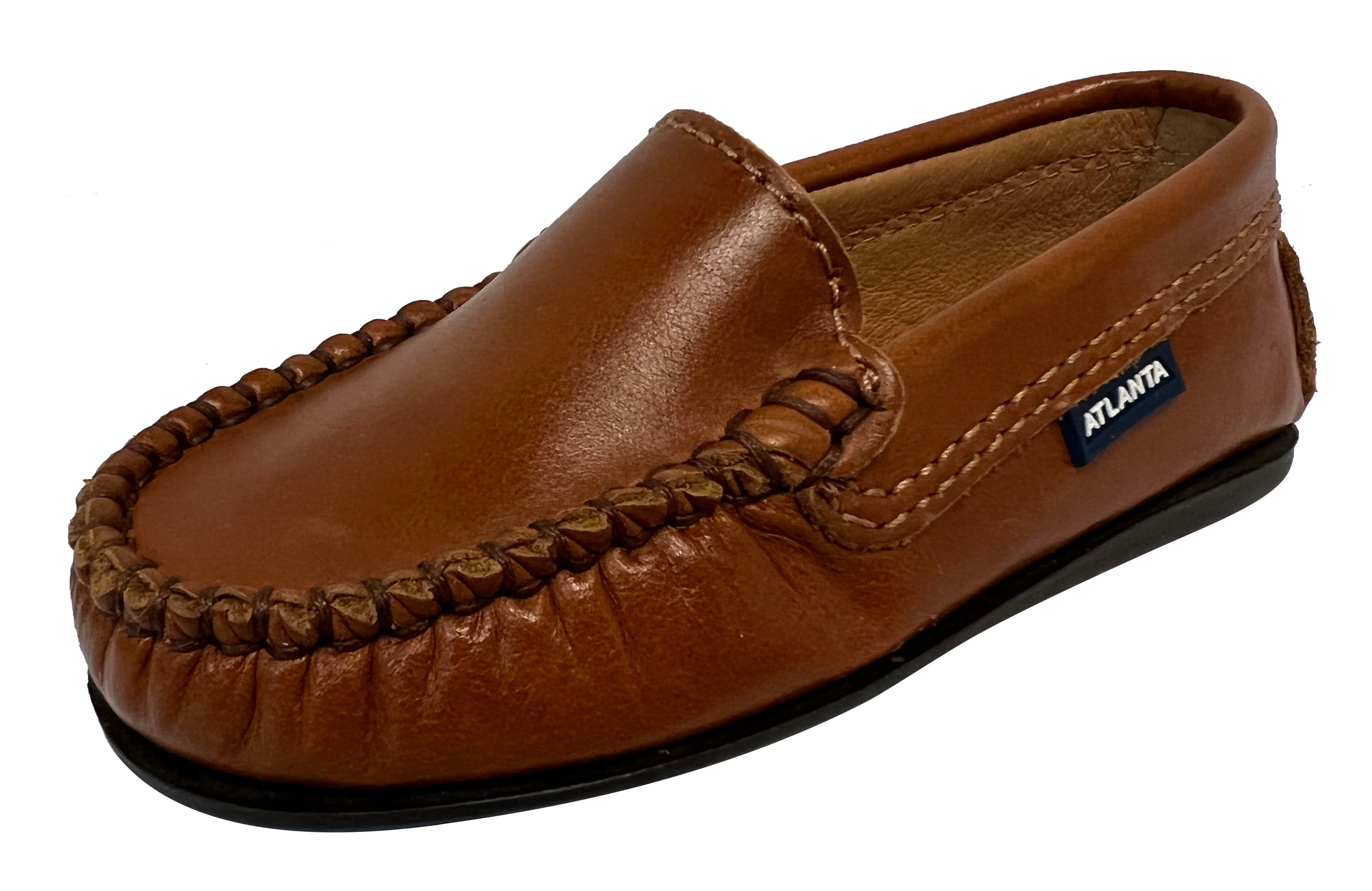 Atlanta Boys & Girls Leather Moccasin Loafers in Tawny Sierra - Comfortable Kids' Slip-On Shoes for School, Play & Special Occasions