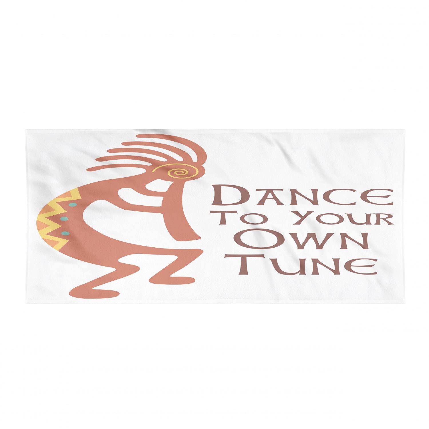 Ambesonne Kokopelli Hiking Towel - Quick Dry Lightweight Microfiber Camping Towel with Tribal Cultural Design, Perfect for Backpacking, Sports & Outdoor Adventures - Vermilion Shamrock Green