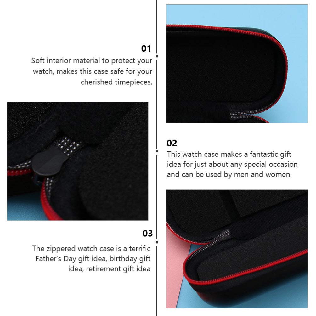4-Piece EVA Watch Box with Zipper - Waterproof Watch Storage Organizer & Anti-Fall Case for Men & Women - Perfect for Travel, Home, or Gift Giving