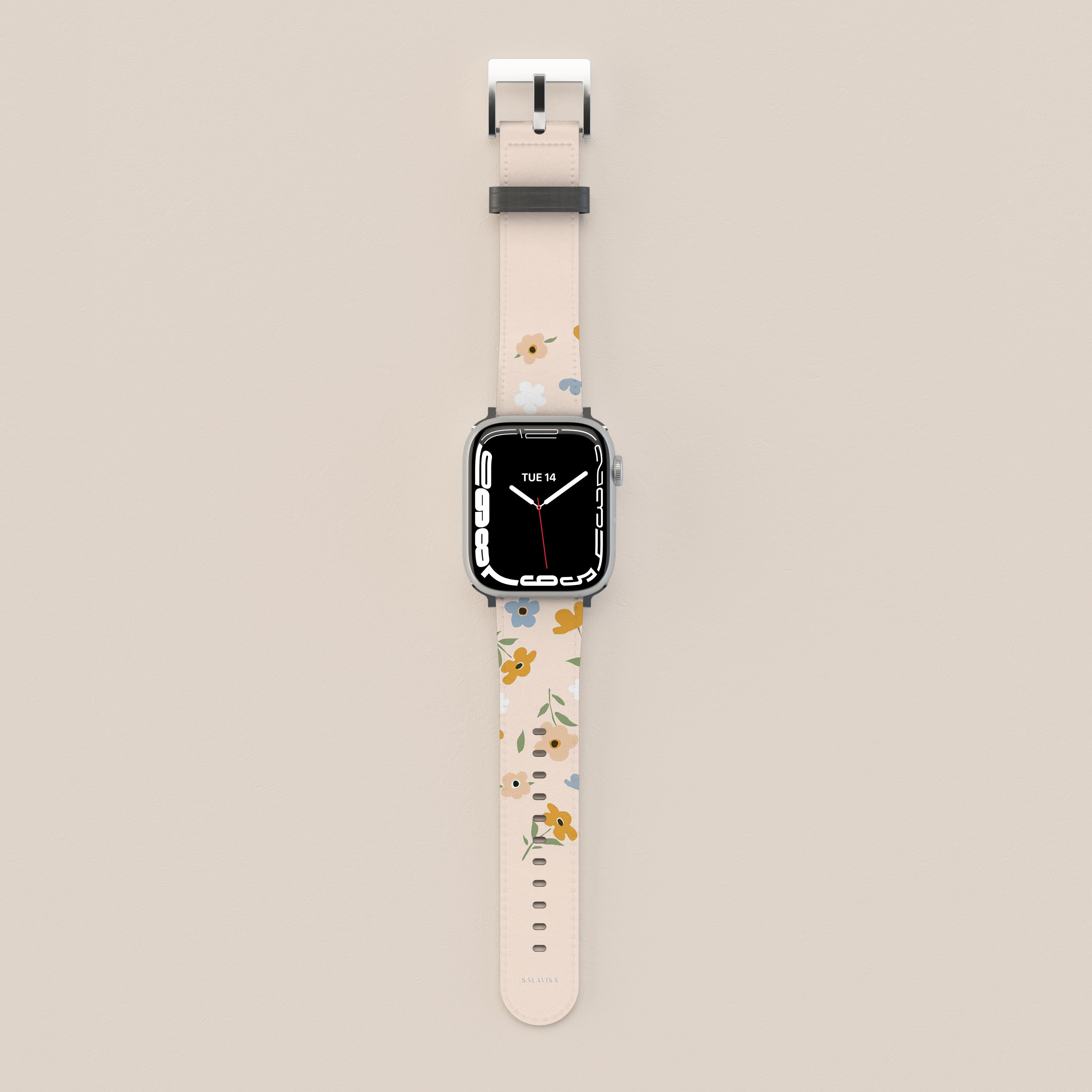 Pink Floral Apple Watch Band for Women - Soft Silicone Strap with Adjustable Closure - Perfect for Workouts, Running, and Everyday Fashion Accessory