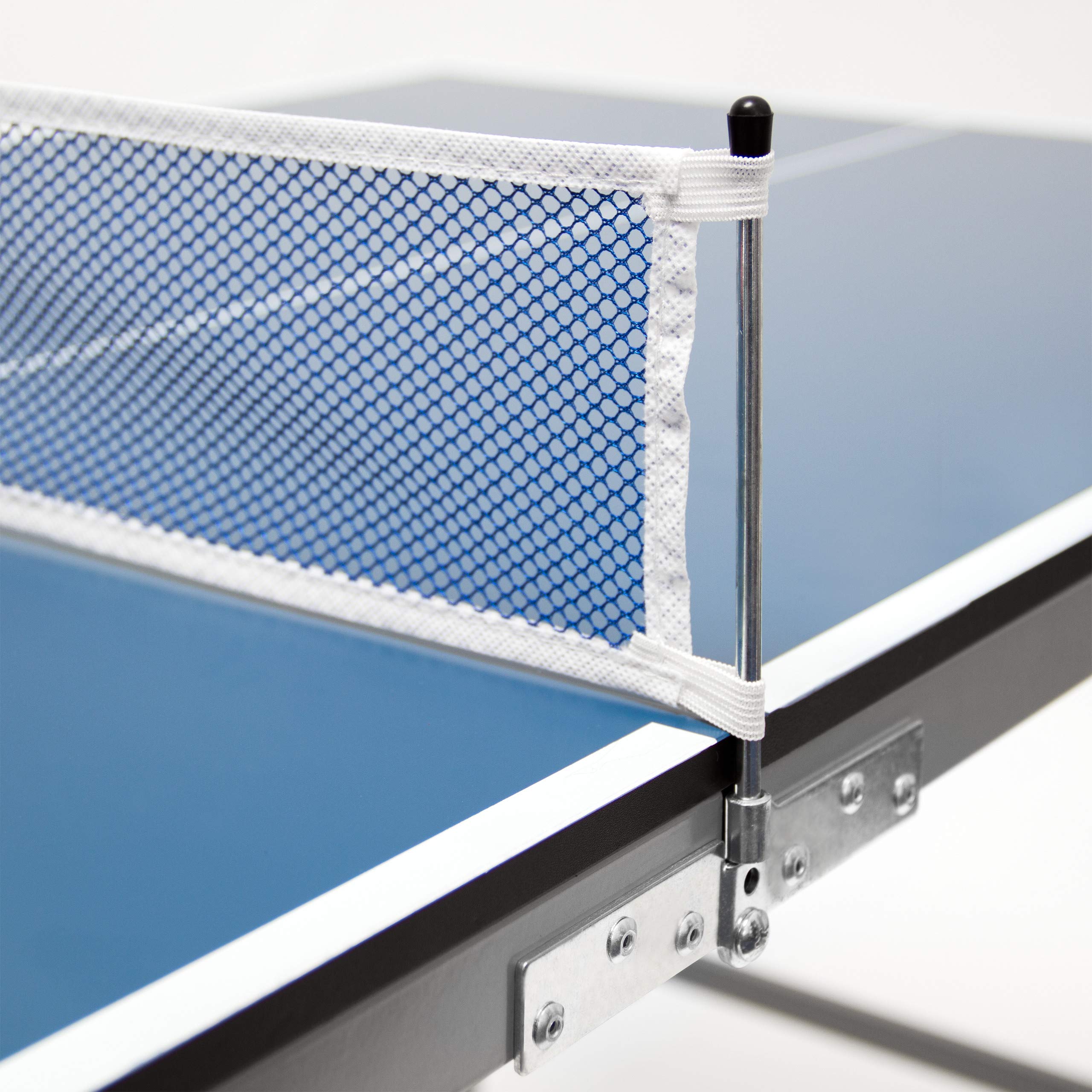 Premium Midi Ping Pong Table 150x67x71cm - Foldable Indoor/Outdoor Table Tennis Set with 2 Paddles & Balls - Perfect for Home, Office, Backyard & Game Room Fun
